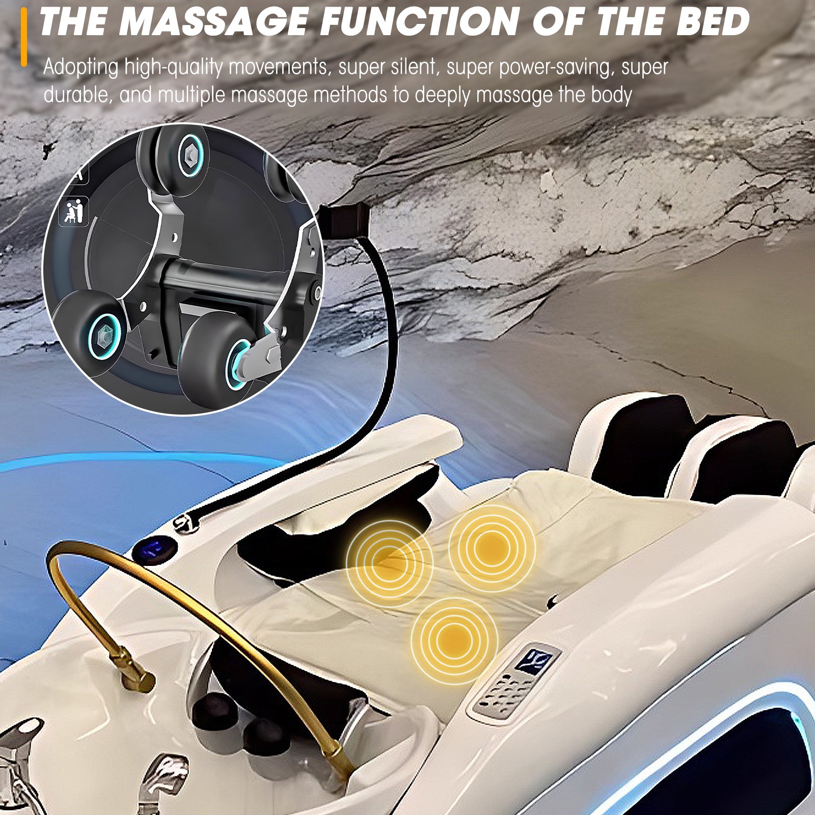Black & White Full Body Massage Head Spa Bed XTC511 - Plumbed