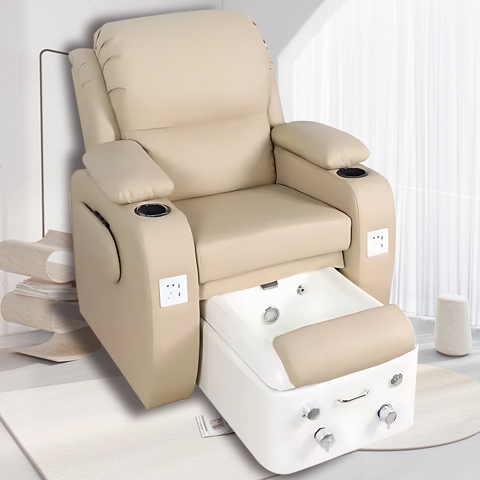 Reclining Pedicure Chair Plumbing AMY505 Larnavo
