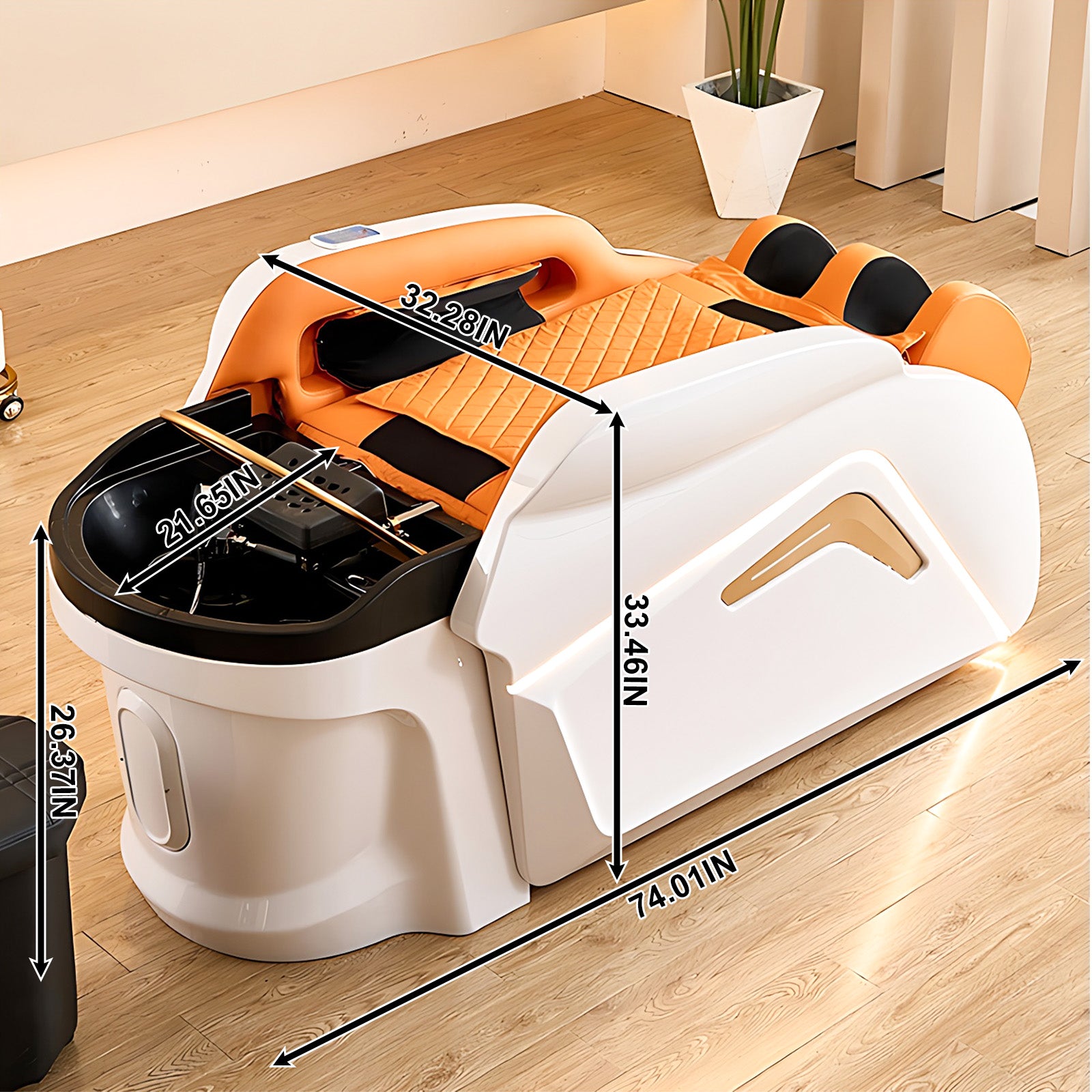 LuxeGlow Salon Electric Massage Head Spa Bed WXT110