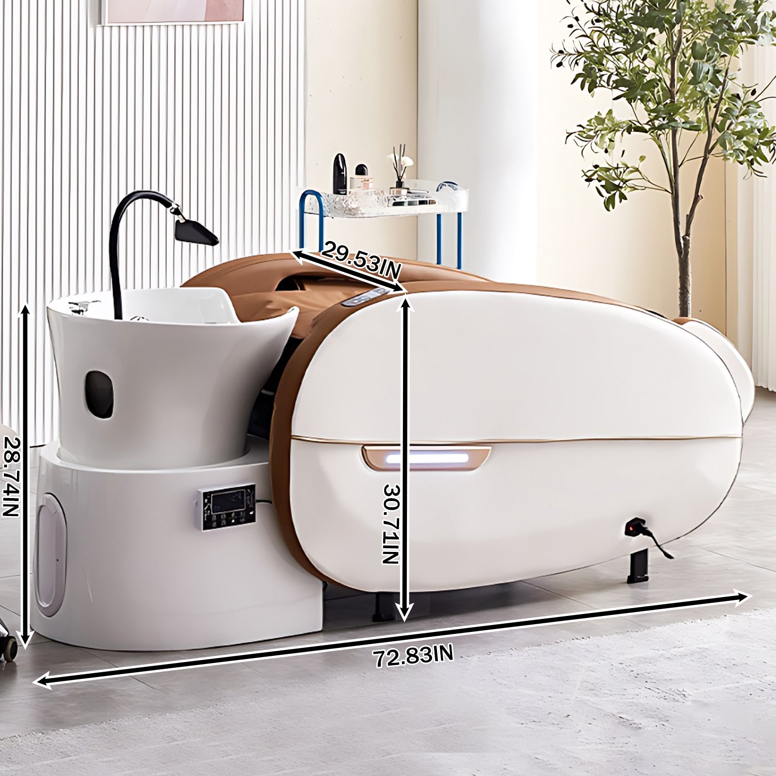 Plumbed Lux Salon Spa Full Body Massage Head Spa Bed XTC908