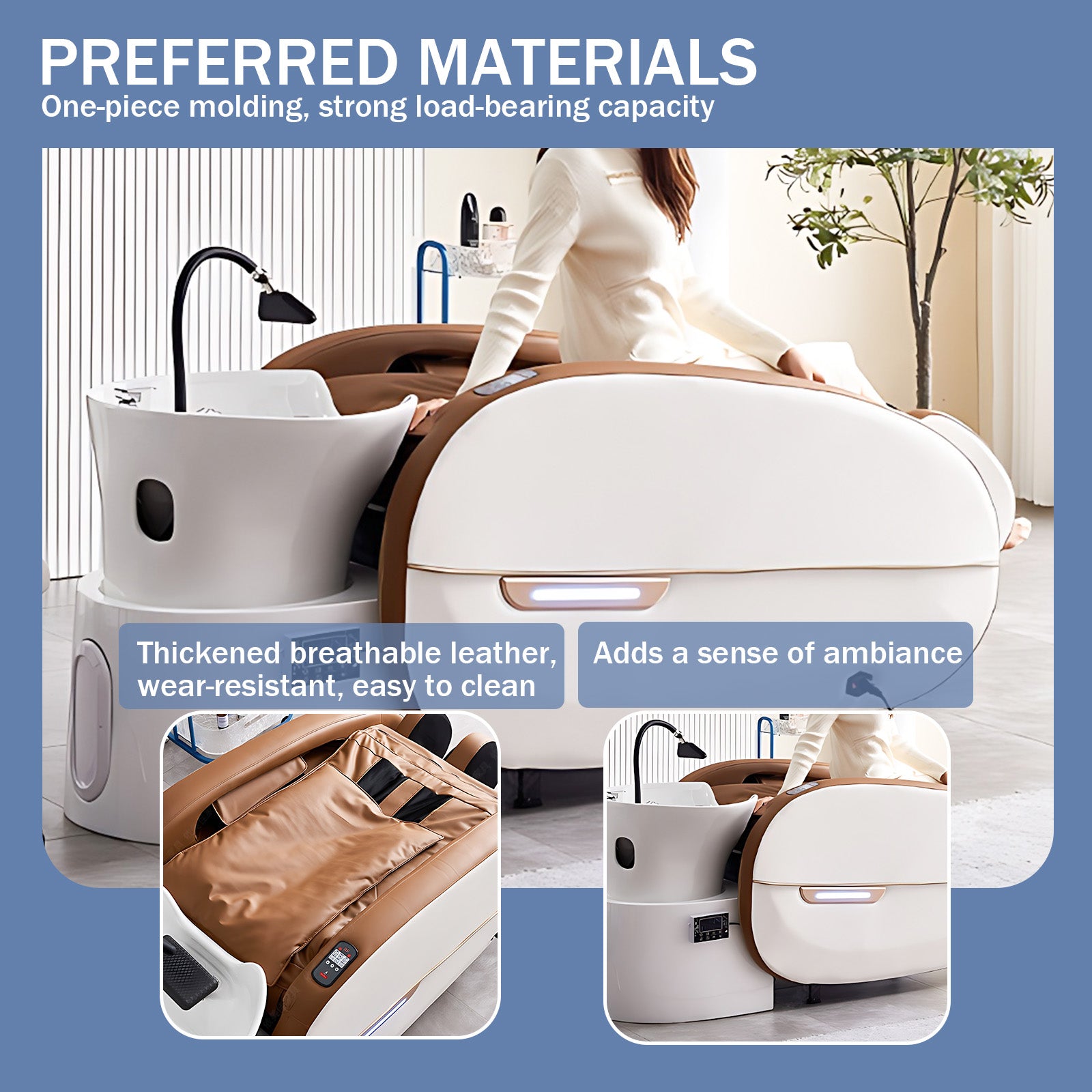 Plumbed Lux Salon Spa Full Body Massage Head Spa Bed XTC908