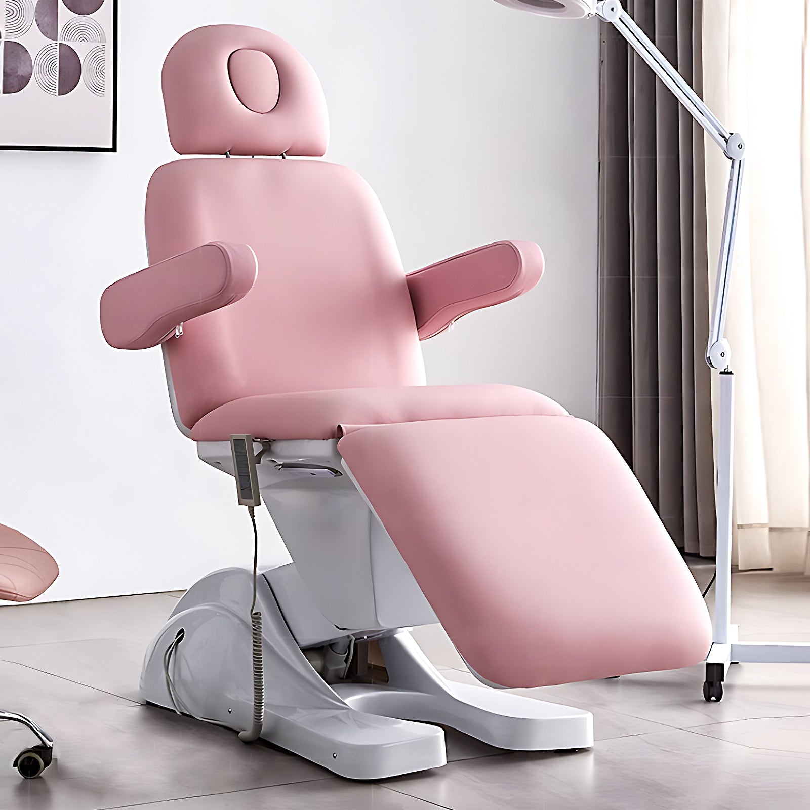 SPA Beauty Facial Chair Multi-Angle Adjustment Smart Operation Pink Style