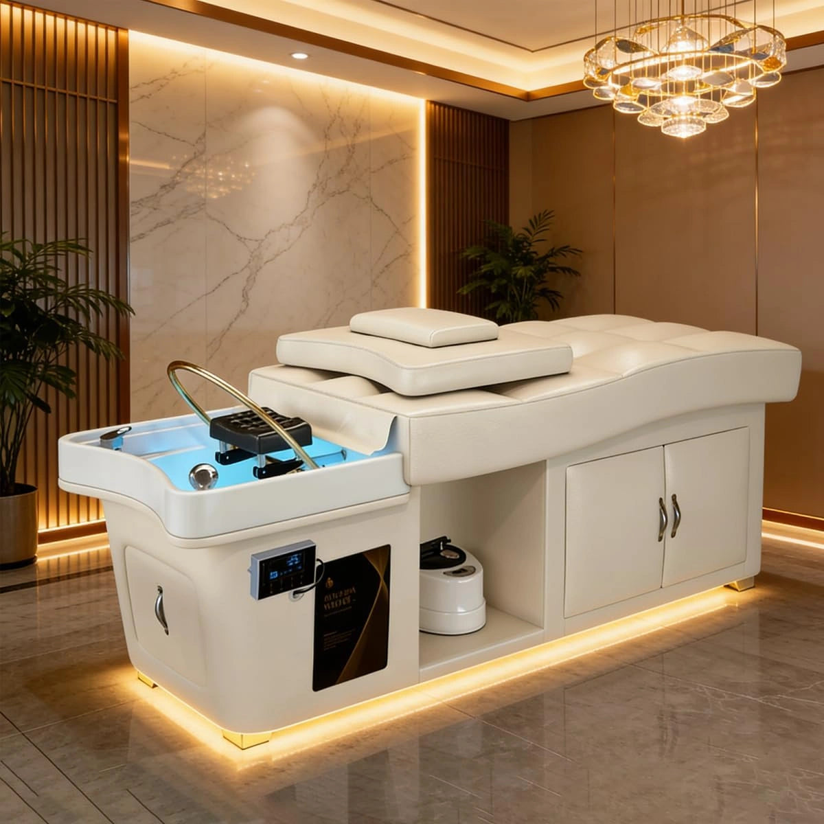 Head SPA Shampoo Bed White Color and Elegant Style LXT1064