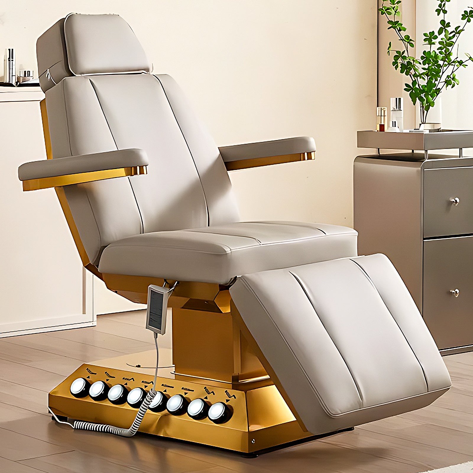 Electric Massage Table Facial SPA Bed Includes Multi-Angle and Height Adjustments Foot Control