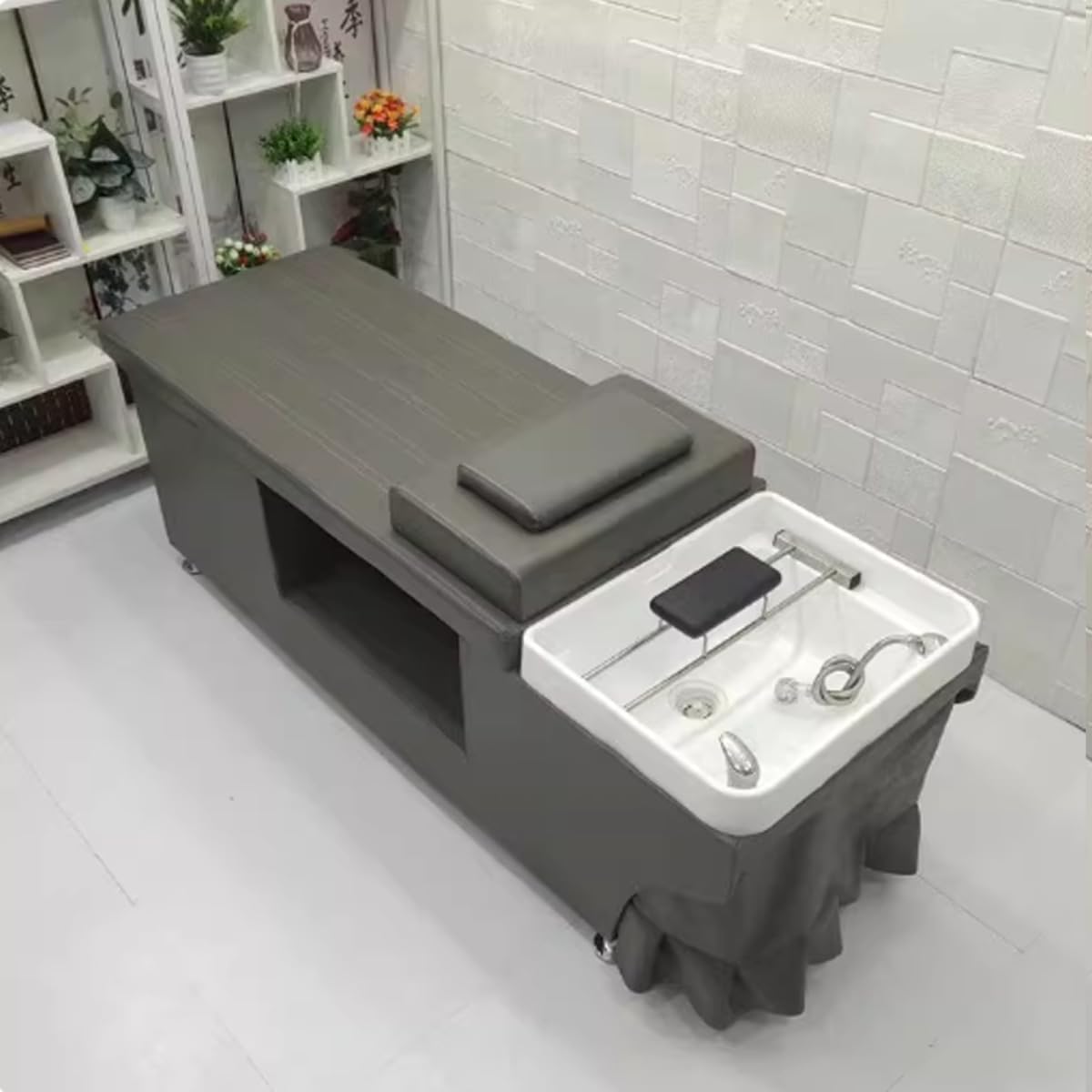 Gray Hair Spa Includes Fumigation & Storage Space Shampoo Bed LXT-1060