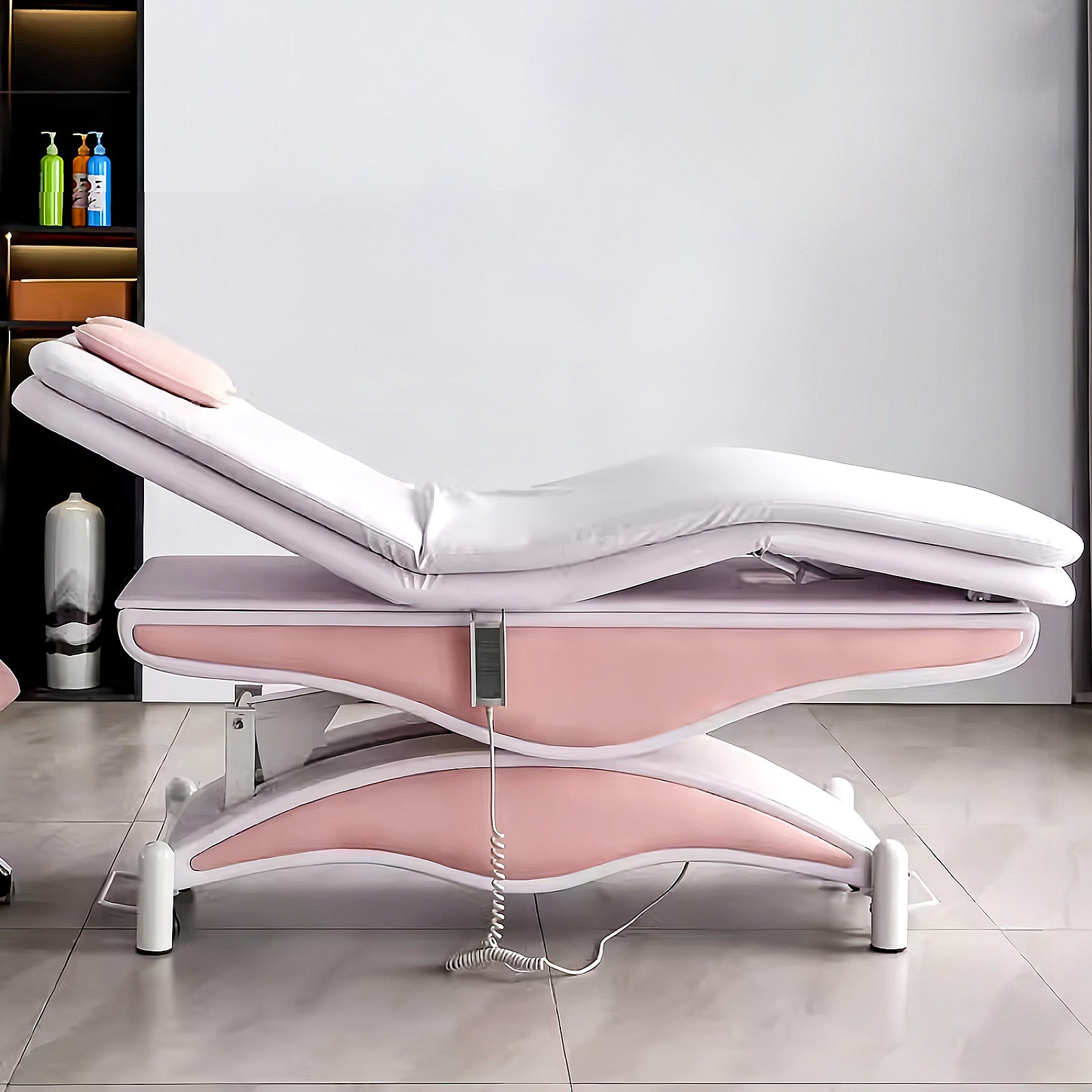 Electric Treatment Massage Table with Facial Beauty Bed Pink