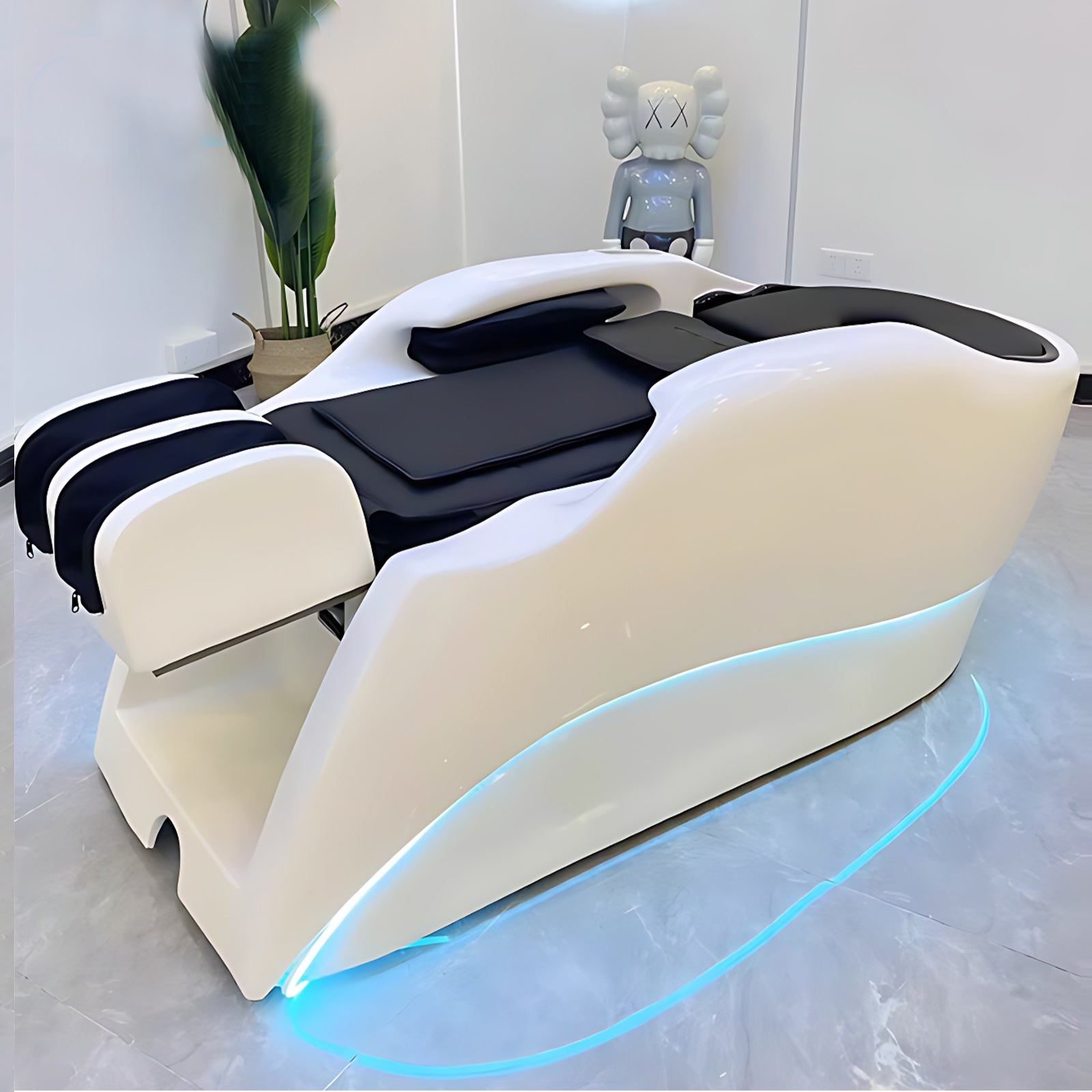 Shampoo Massage Table with Black Ceramic Basin