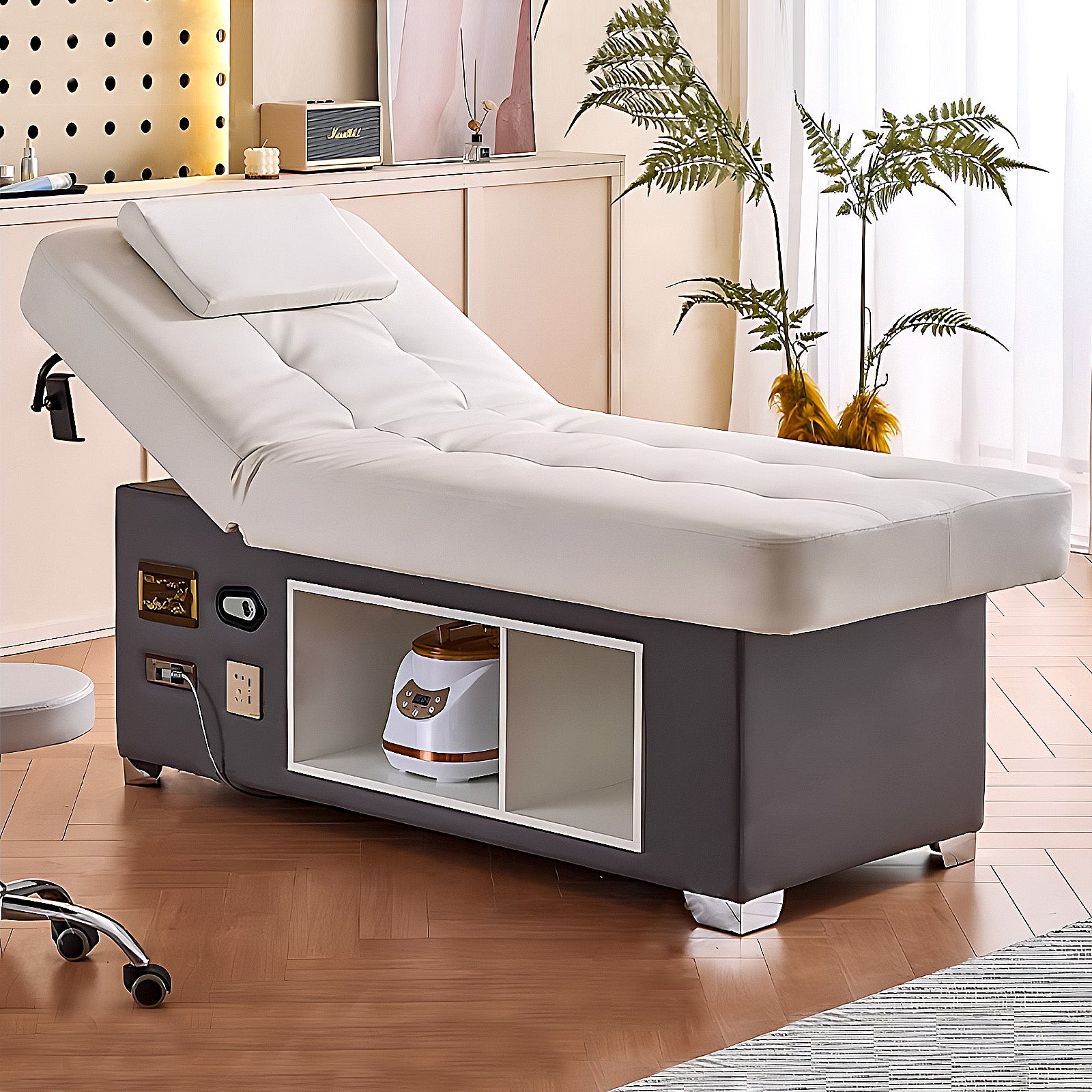 Spa Electric Treatment Massage Table with Intelligent Electric Lifting,Mobile Phone Holder Design