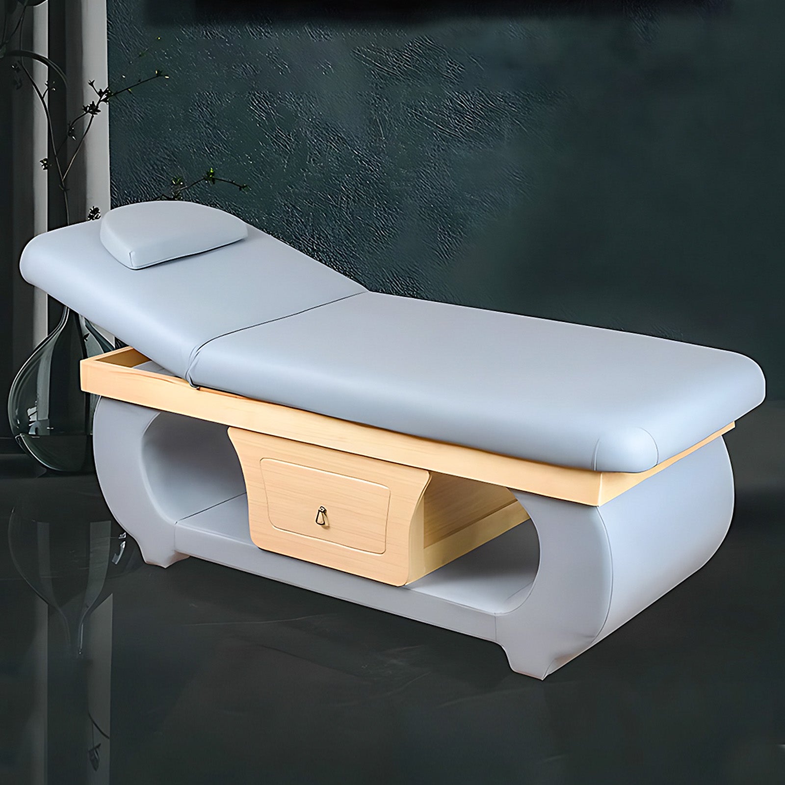 Blue Electric Spa Treatment Massage Table with Cabinet