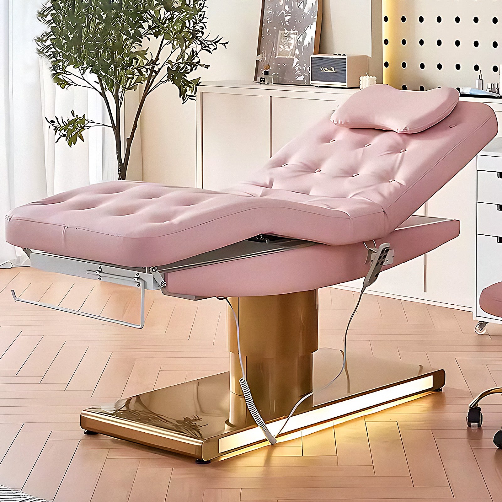 LED Light Massage Table - Electric Spa & Facial Bed with One Click Lifting Design