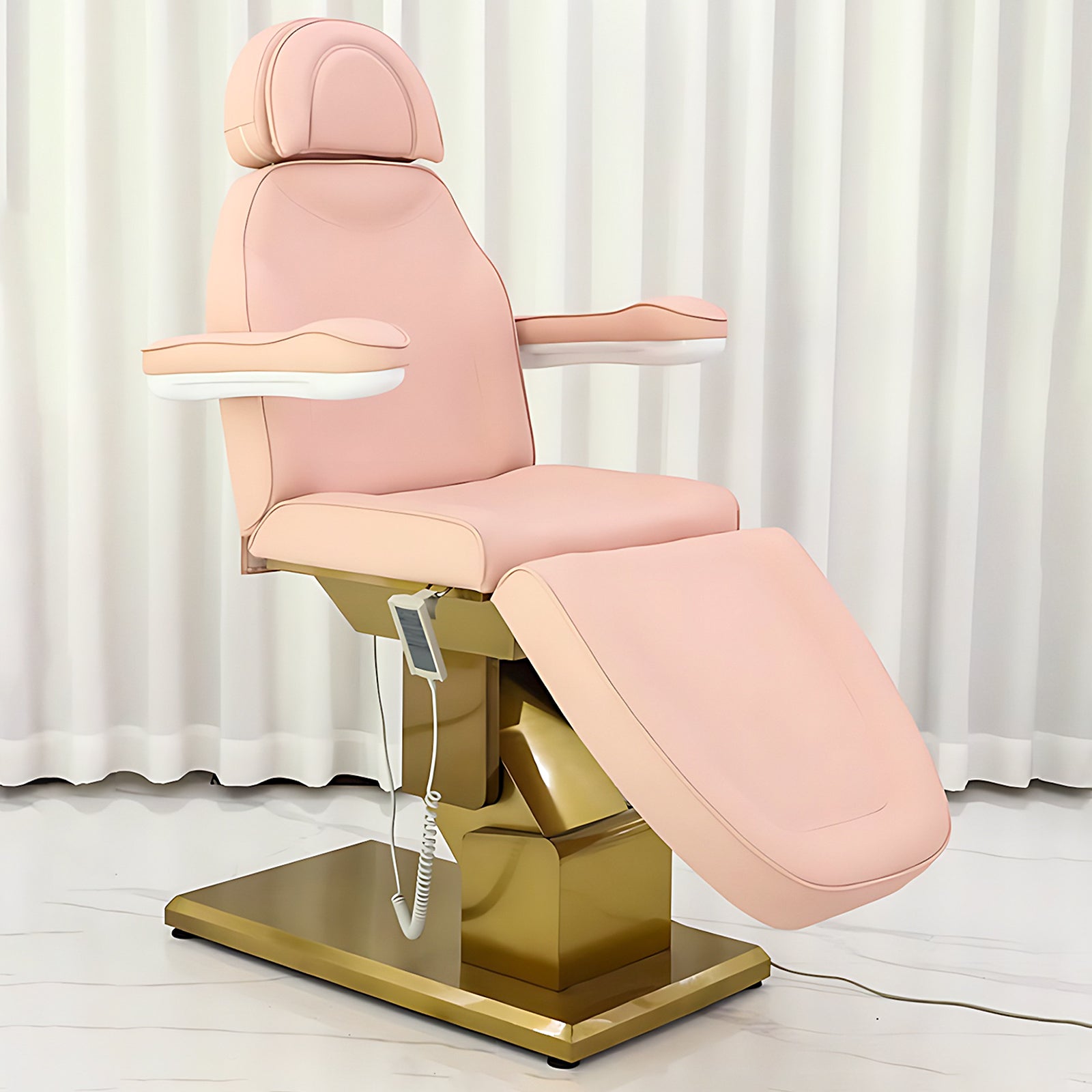 Smart Multifunctional Electric Spa Facial Beauty Chair Pink with Medal Base