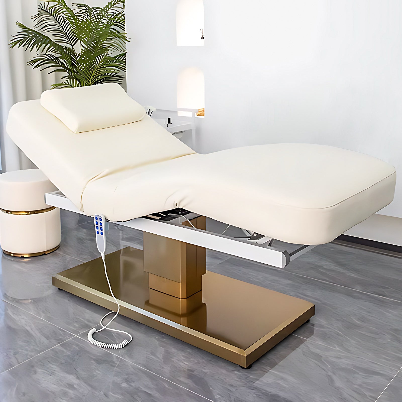 Electric Massage Table with White Minimalist Style Includes One-Touch Heating