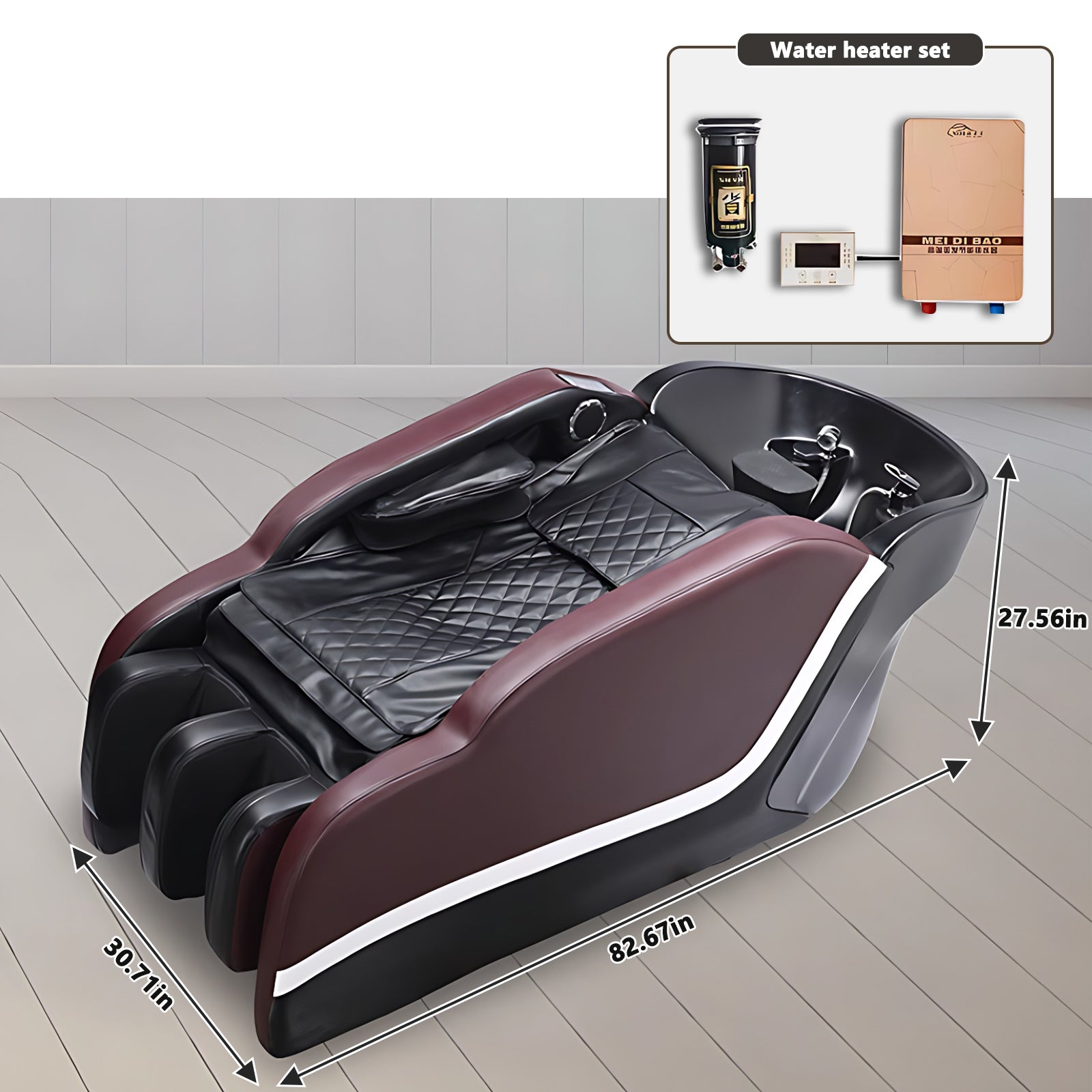 Electric Shampoo Bed Equipped with Shampoo Basin and Multifunctional Shampoo Massage Table