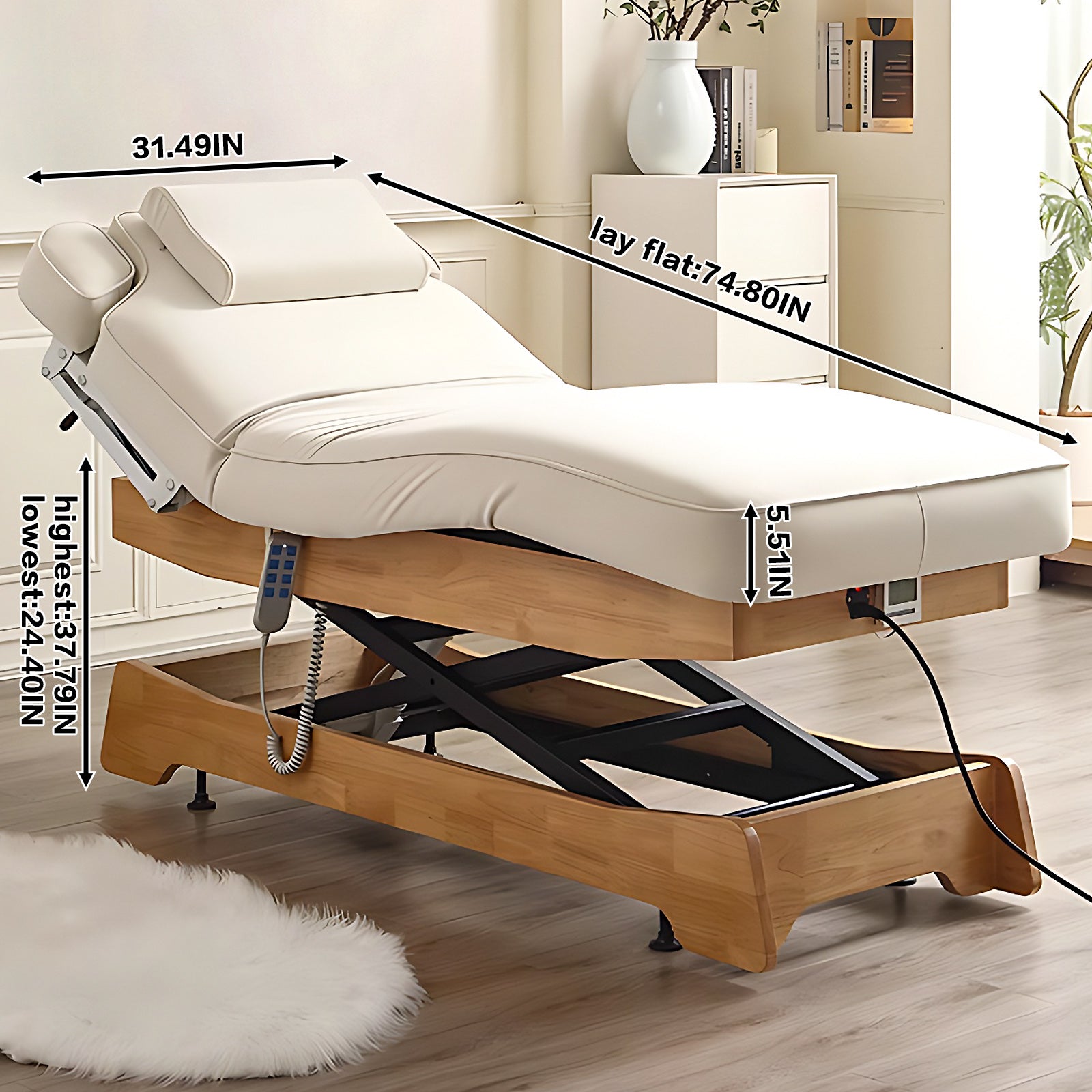 Smart Multi-angle Adjustment Massage Table Facial Beauty Bed with Heating Function