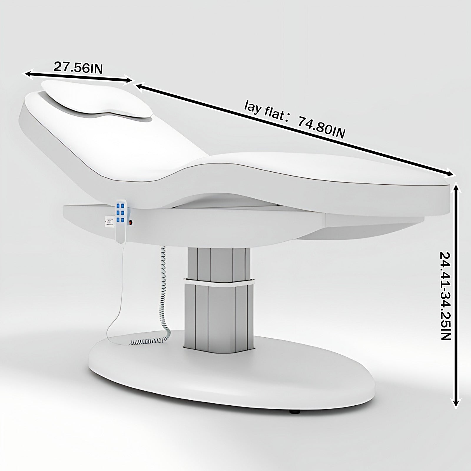 Electric Massage Table with White Simple Modern Style Spa Facial Bed Includes Multi-Angle Lifting Adjustment and Removable Breath Hole