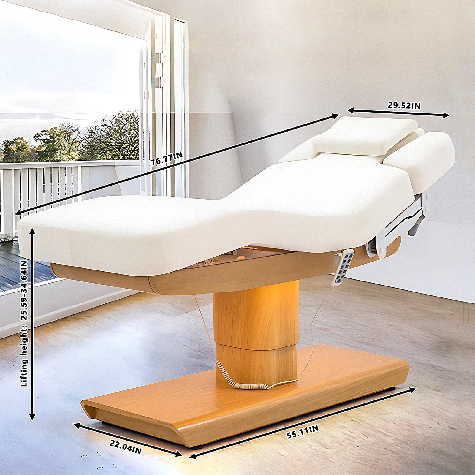 Intelligent Heated Massage Table with Adjustable Armrest