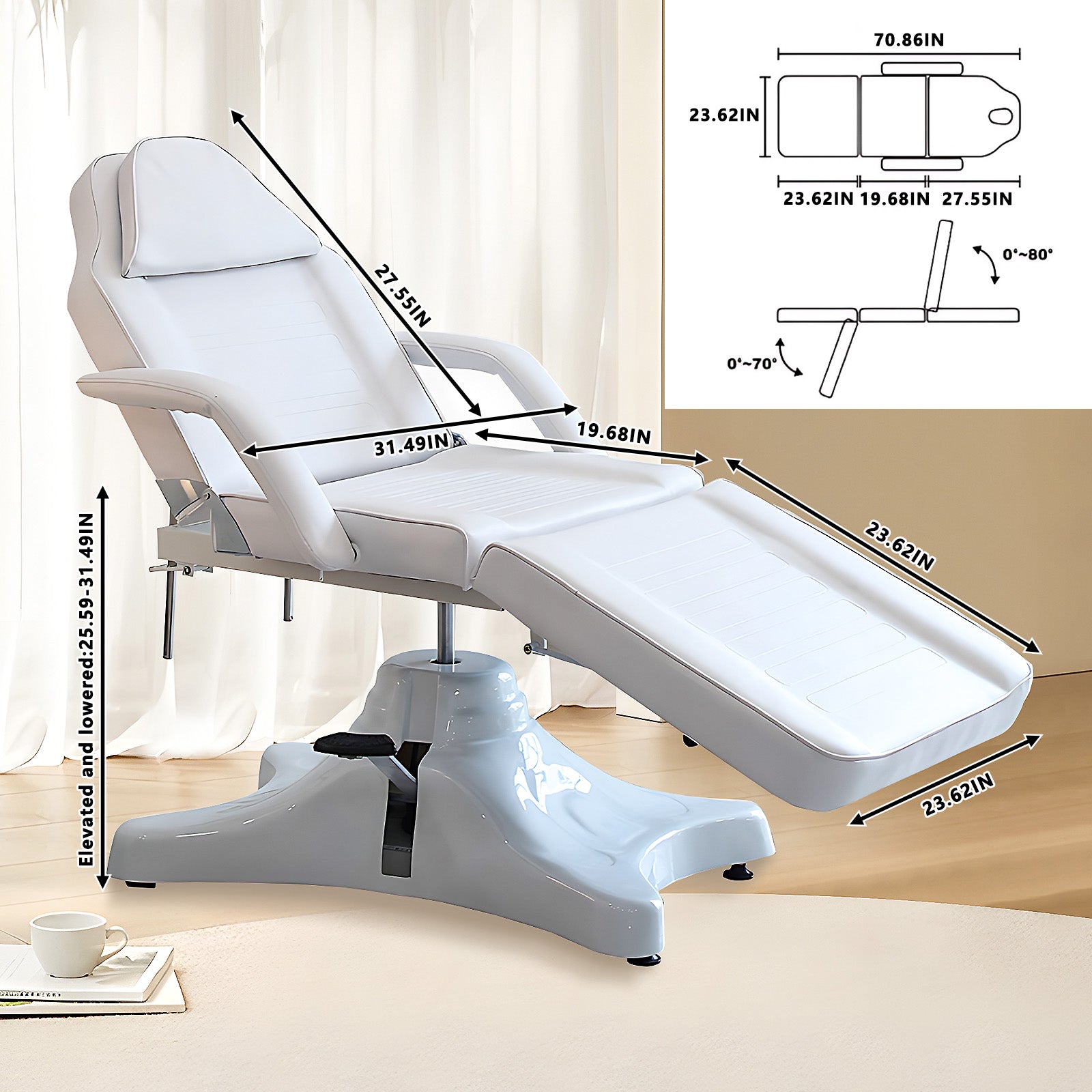 Spa Electric Treatment Massage Table with Multi-Angle Adjustment