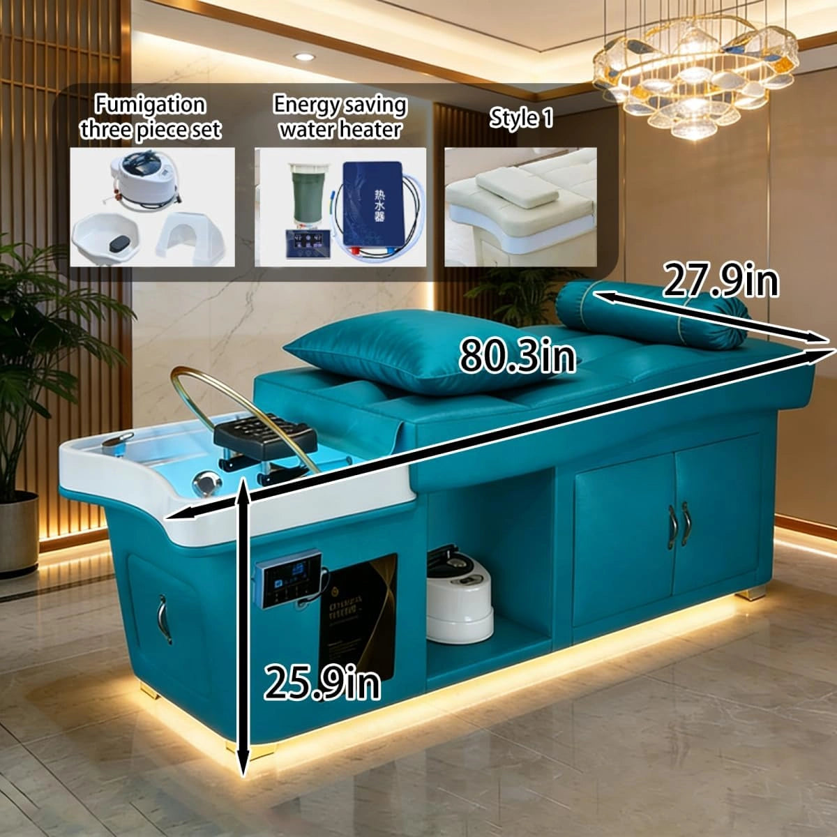 Head SPA Shampoo Bed Illuminated Base Design LXT1087