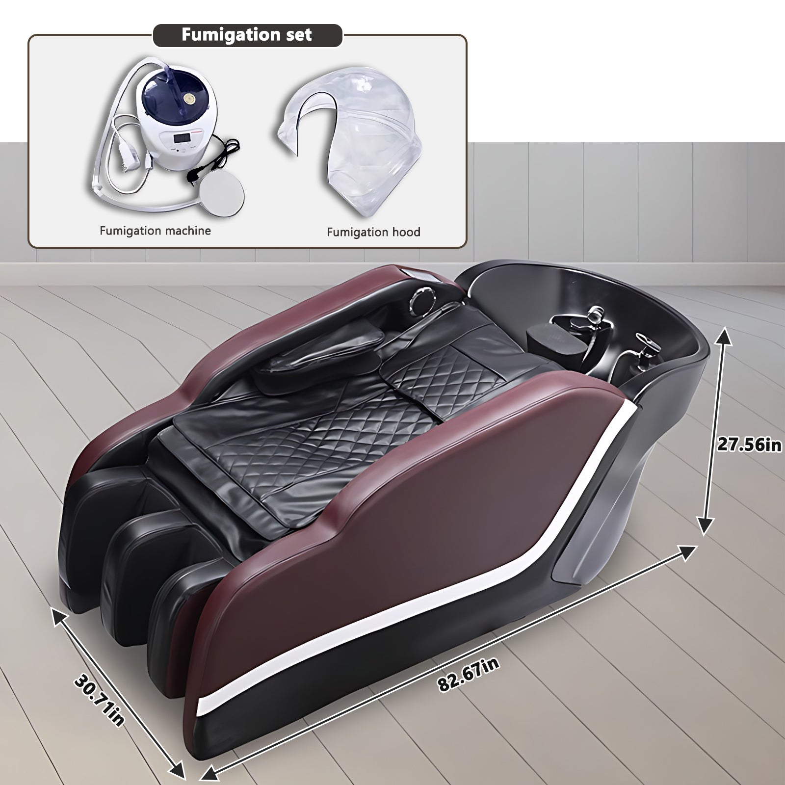 Electric Shampoo Bed Equipped with Shampoo Basin and Multifunctional Shampoo Massage Table