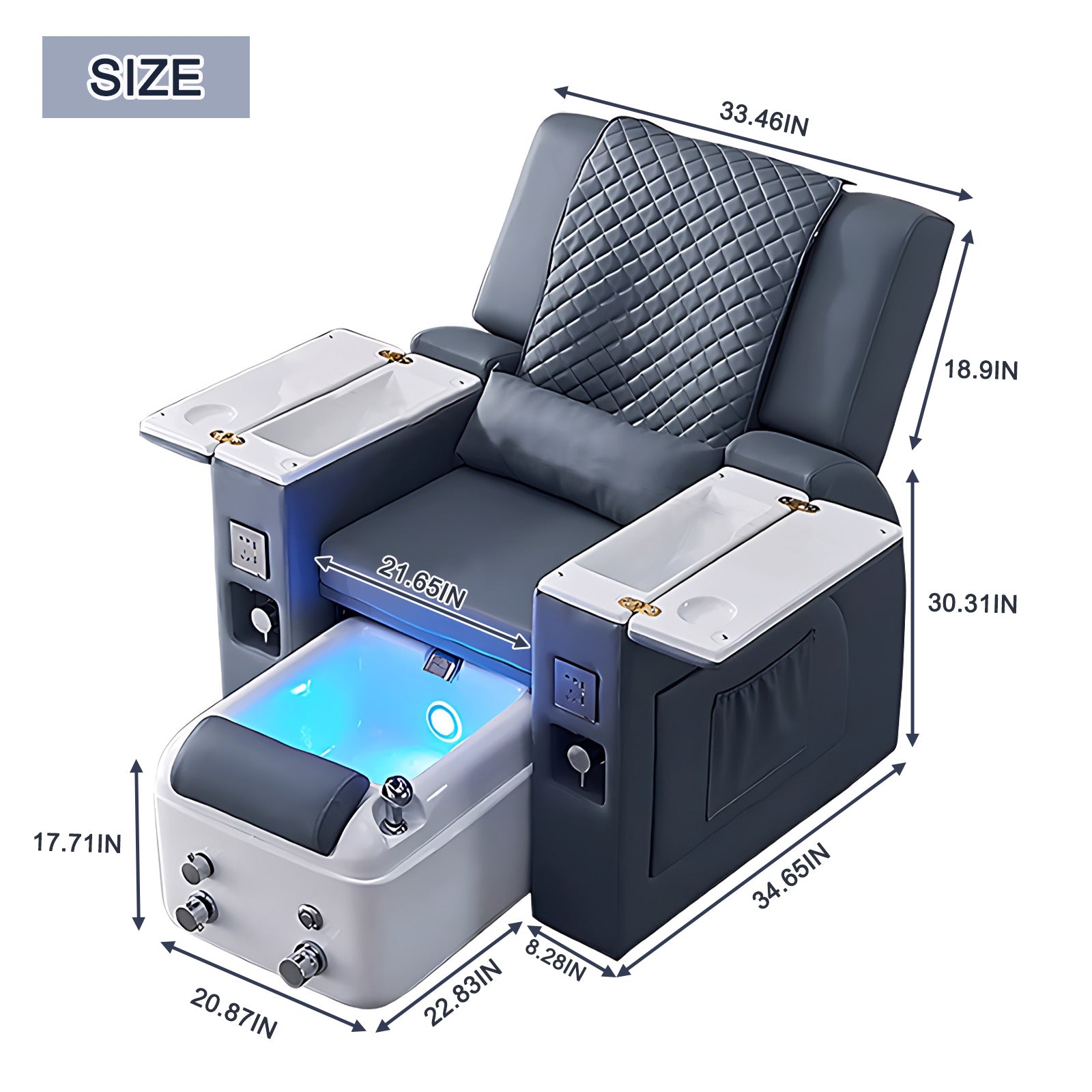 Foot Therapy and Massage Chairs with Intelligent Foot Bath and Bathtub