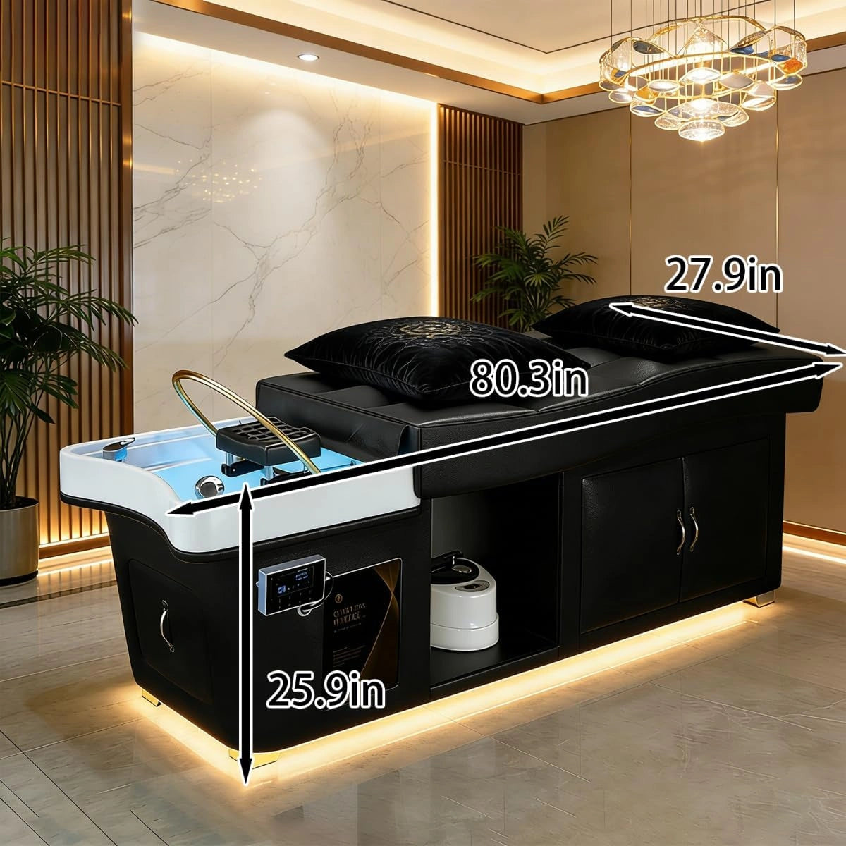 Professional Hair Spa Large Shampoo Bed with Storage Space LXT1074