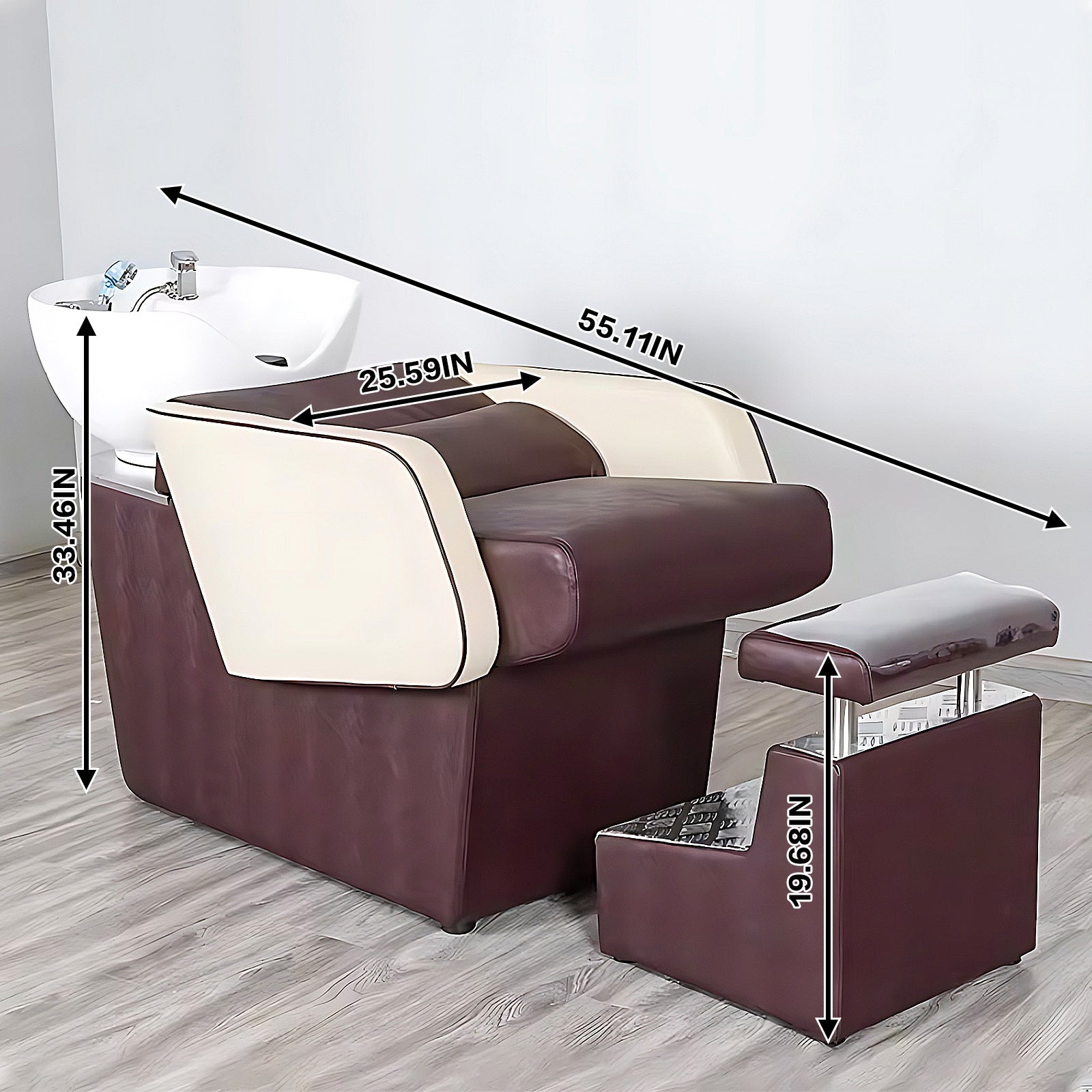 Hair Salon Shampoo Bed with Foot Pedal Water Heater