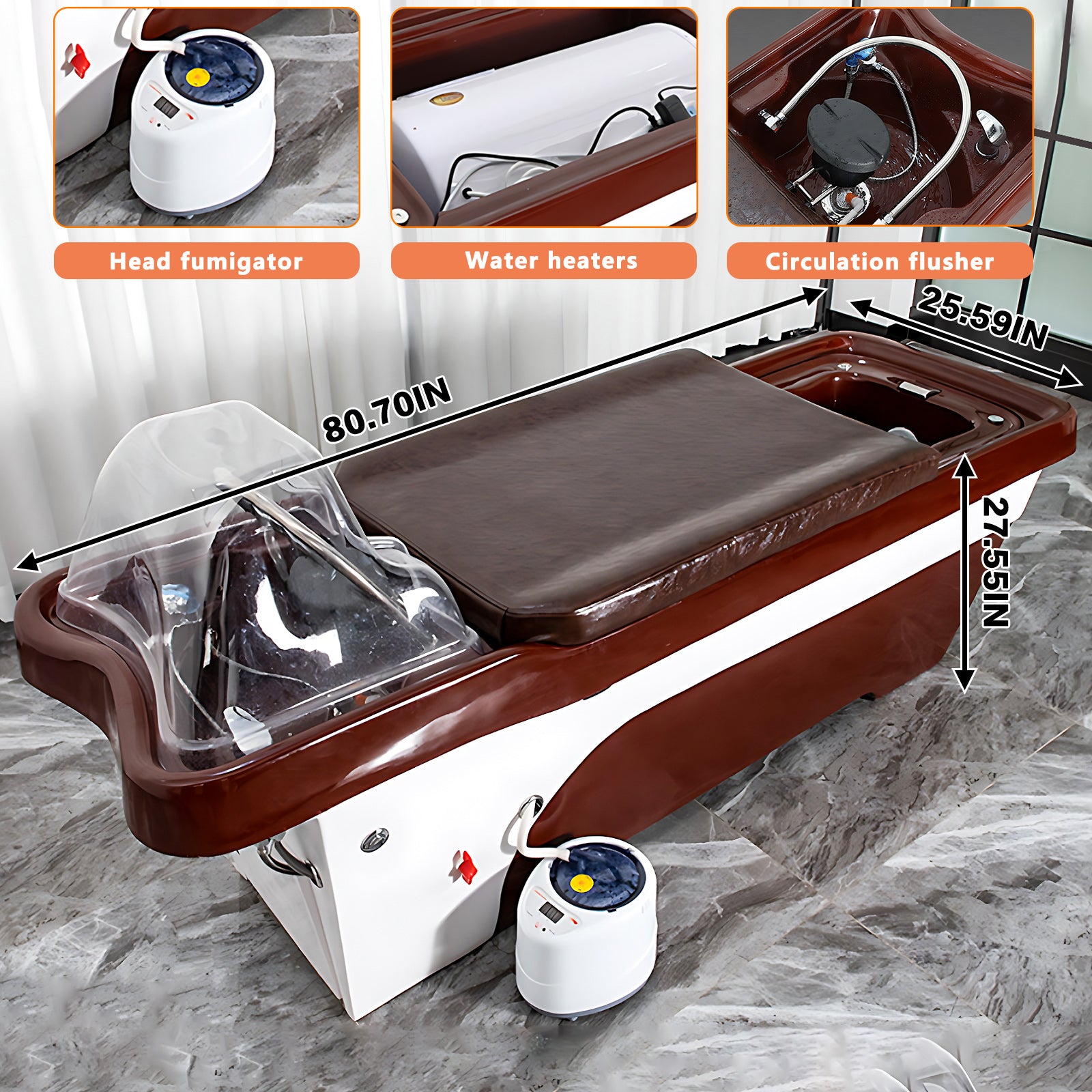 Hair Salon Spa All In One Shampoo Bed with Foot Bath Function