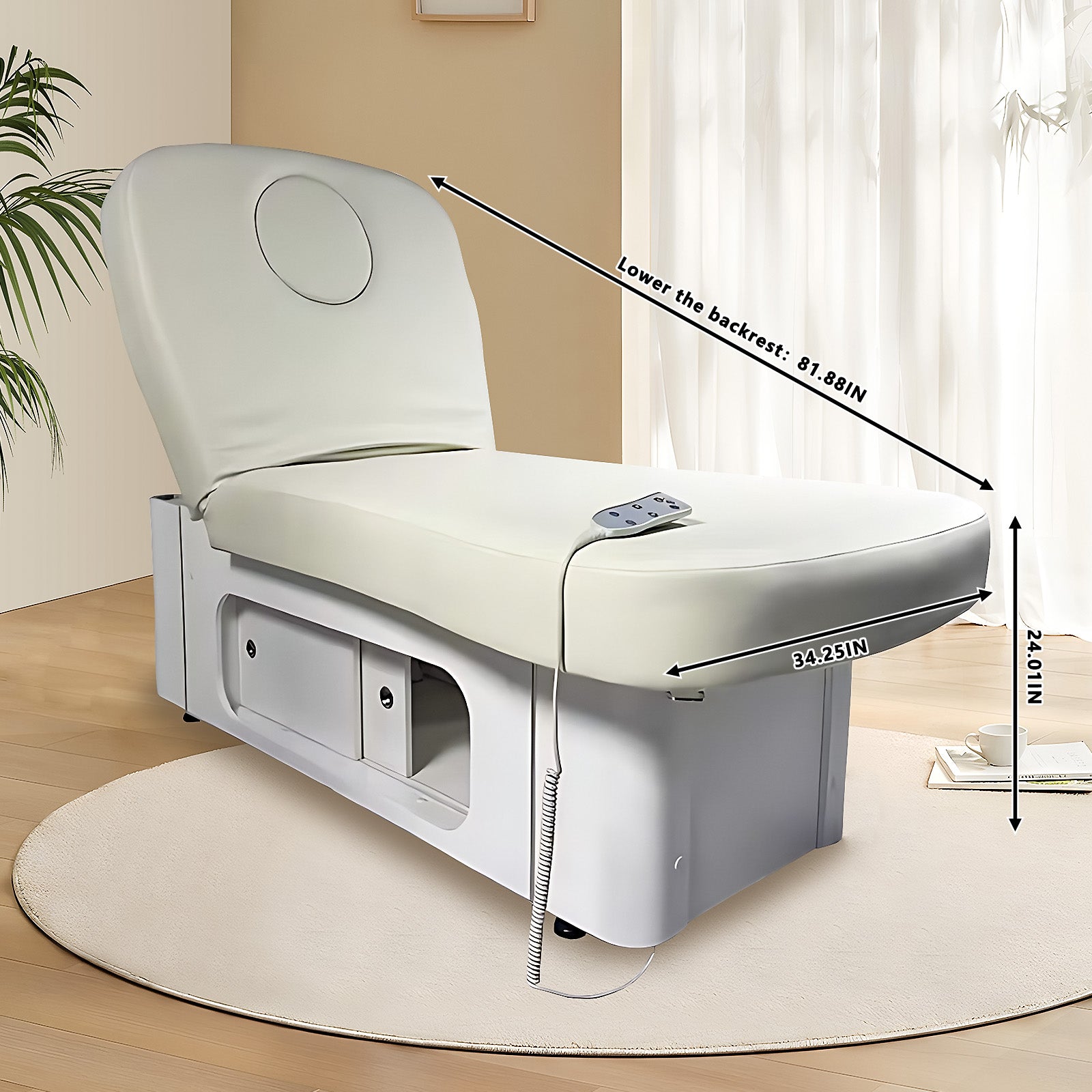 Electric Treatment Massage bed with Adjustable Backrest