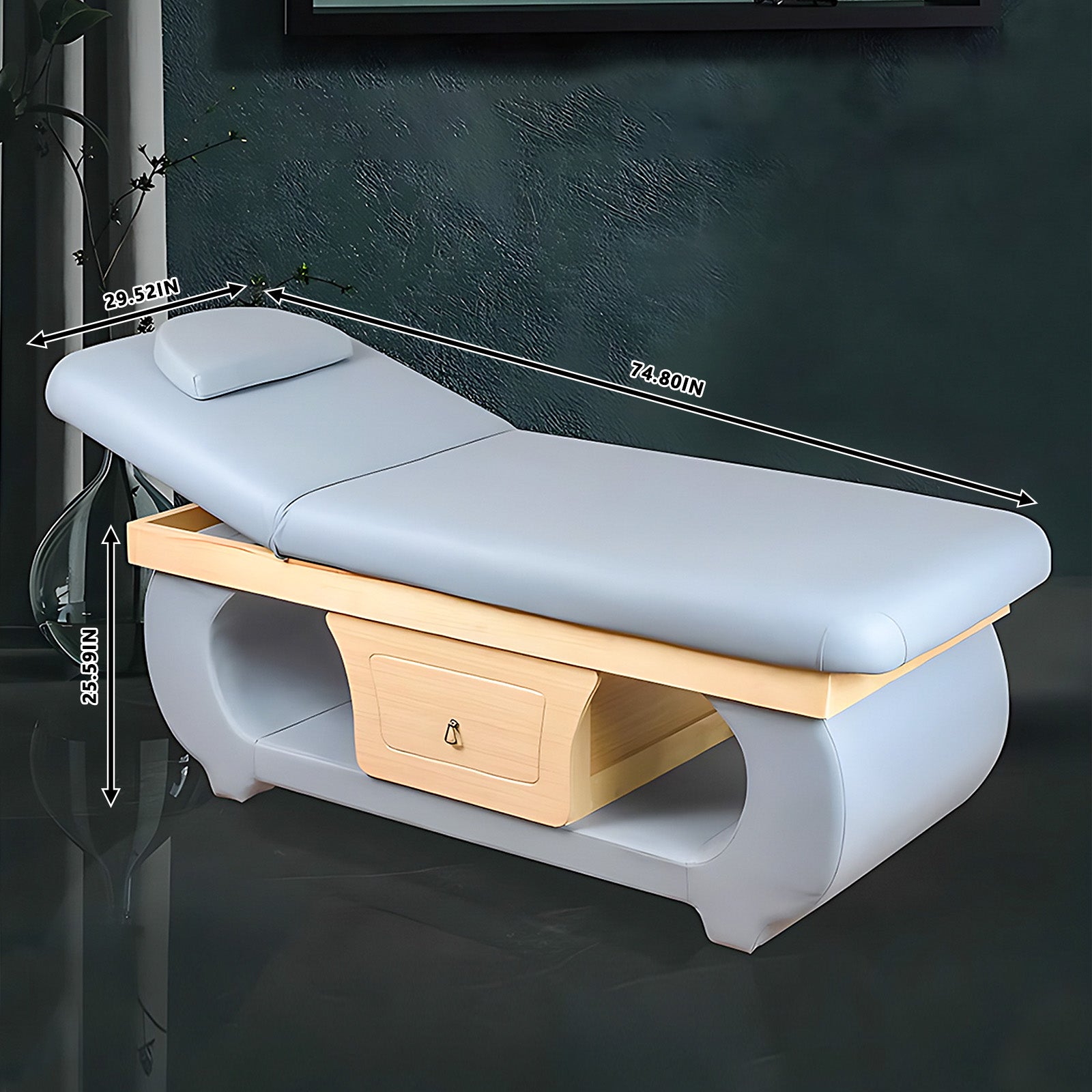 Blue Electric Spa Treatment Massage Table with Cabinet