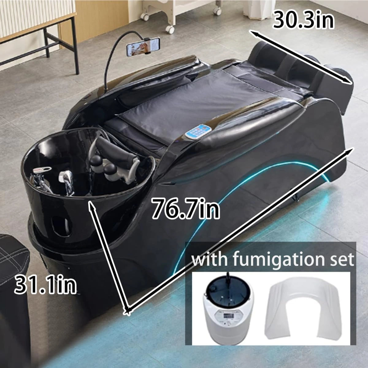 Full Body Massage Shampoo Bed Includes Ambient Light LXT1084