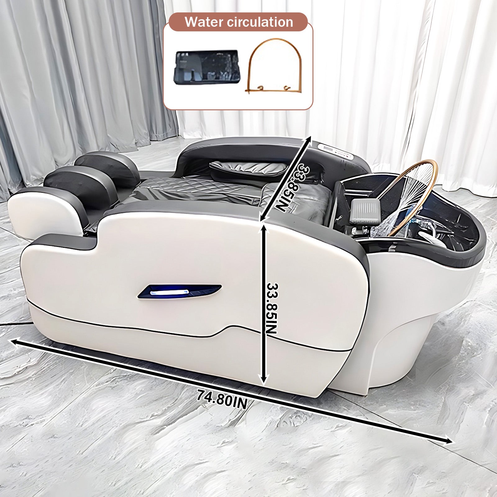 Intelligent Full Massage Head Spa Bed Hair Salon with Water Cycle Fumigation