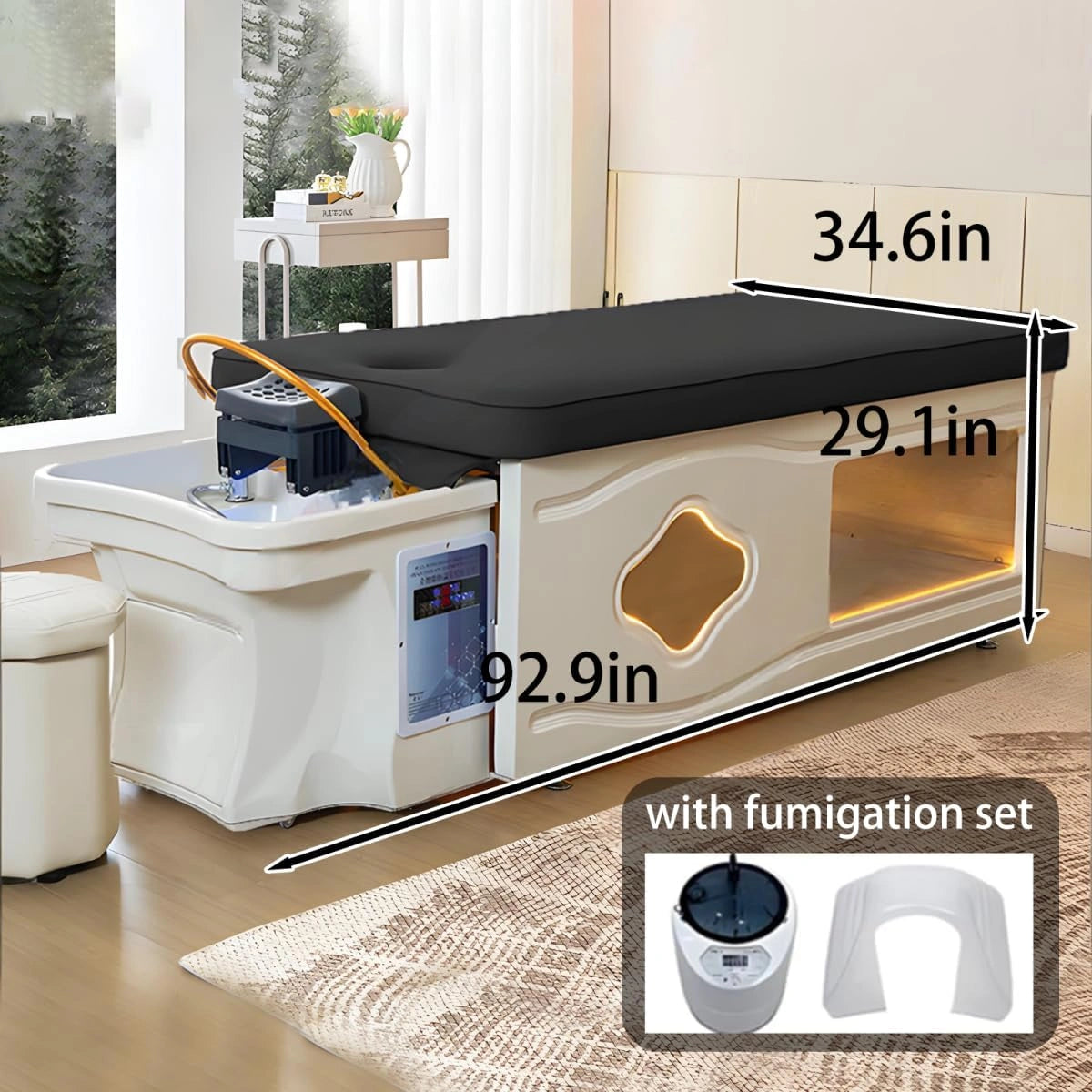 Head SPA Shampoo Bed White and Black Design Style LXT1077