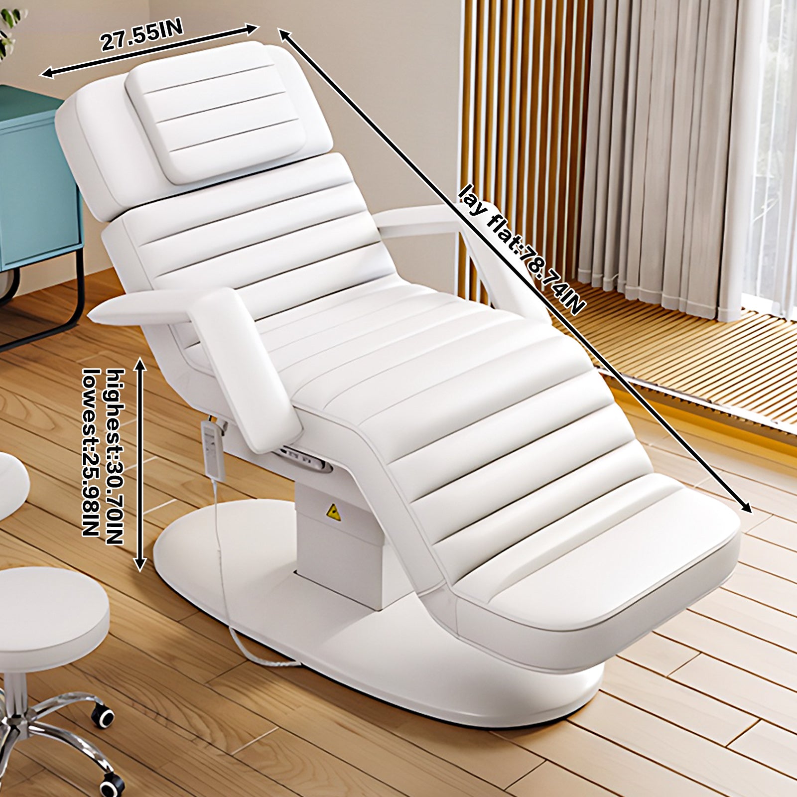 Electric Massage Spa Facial Beauty Chair Multi-Angle Adjustment Minimalist Design