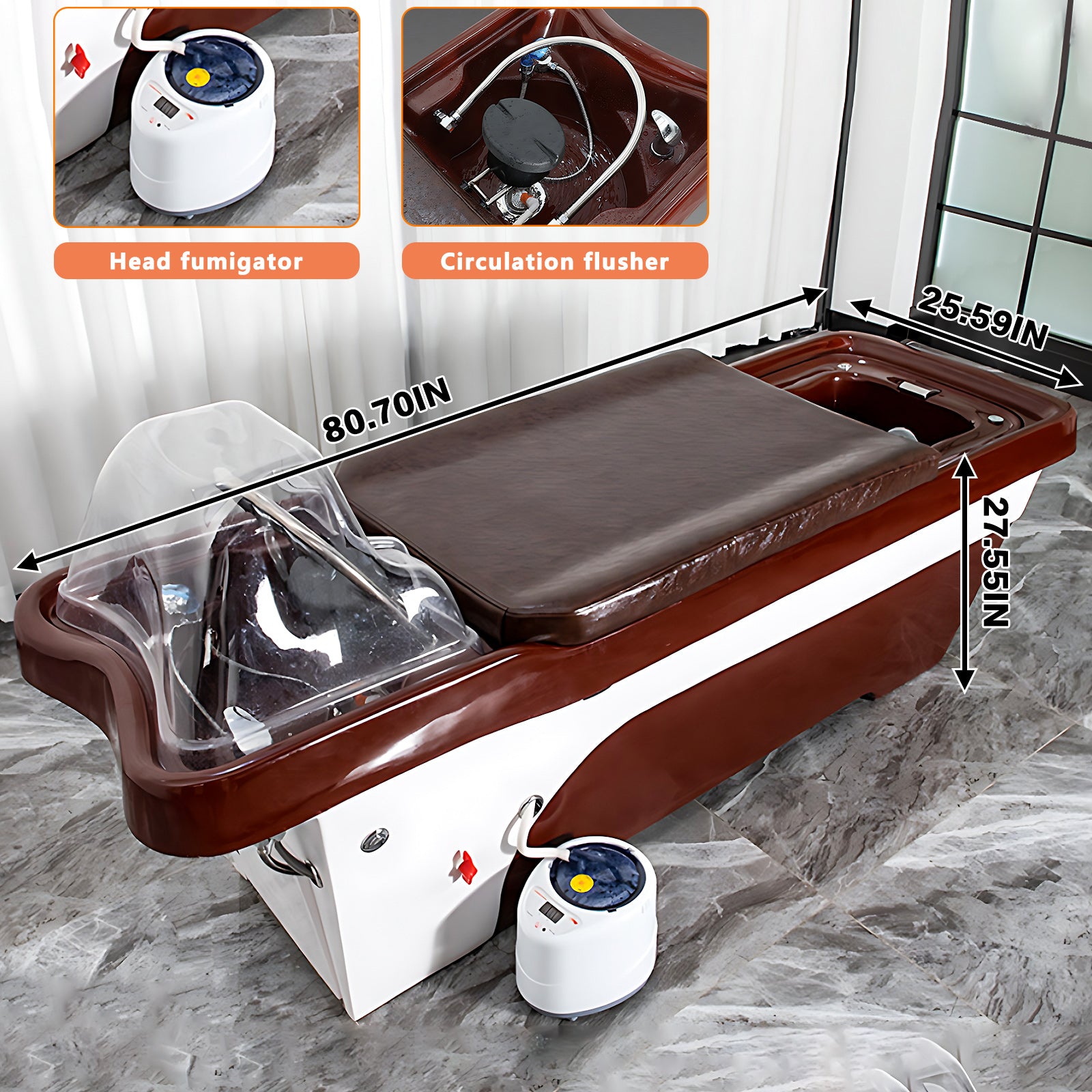 Hair Salon Spa All In One Shampoo Bed with Foot Bath Function