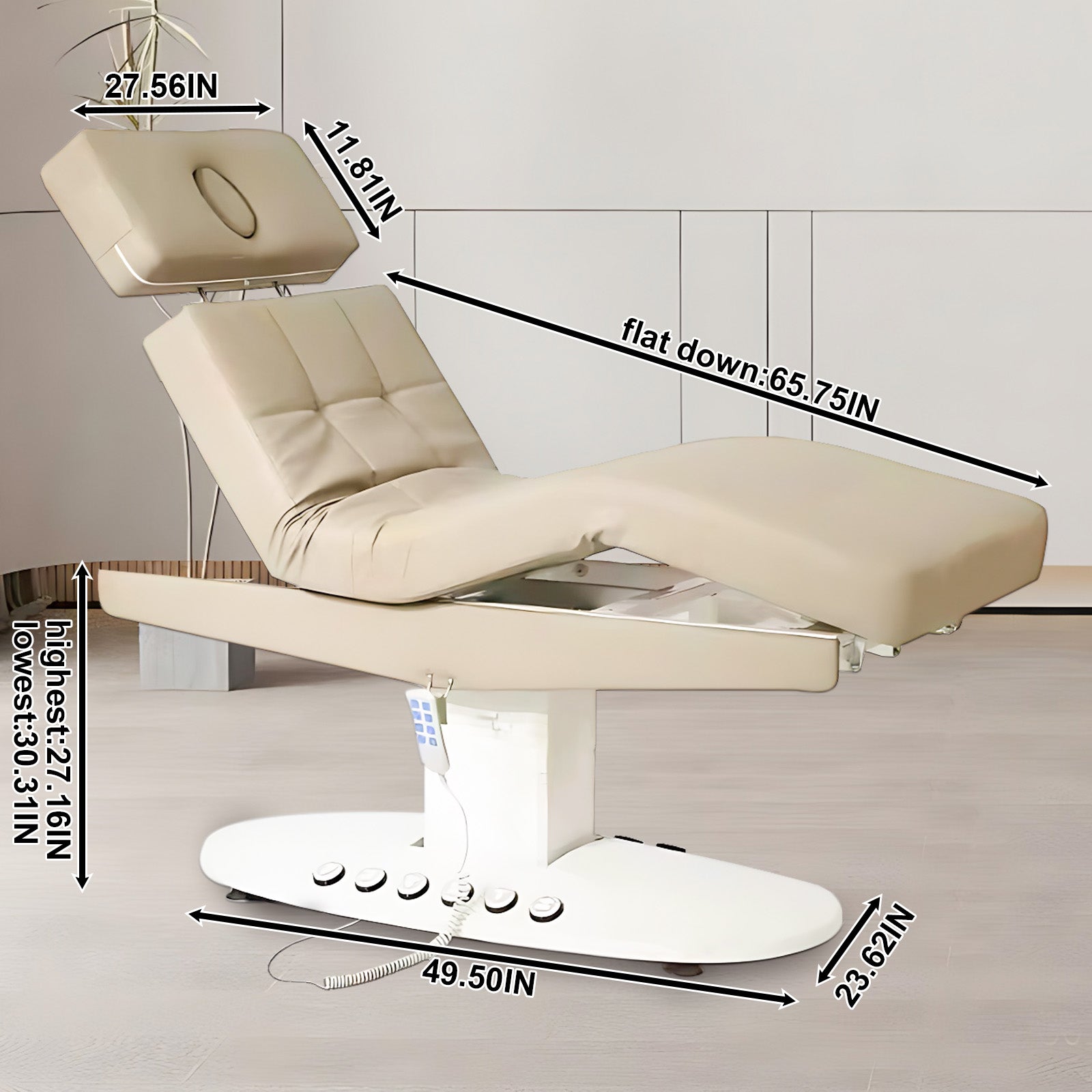 Electric Massage Table Facial SPA Bed Includes Multi-Angle and Height Adjustments Foot Control