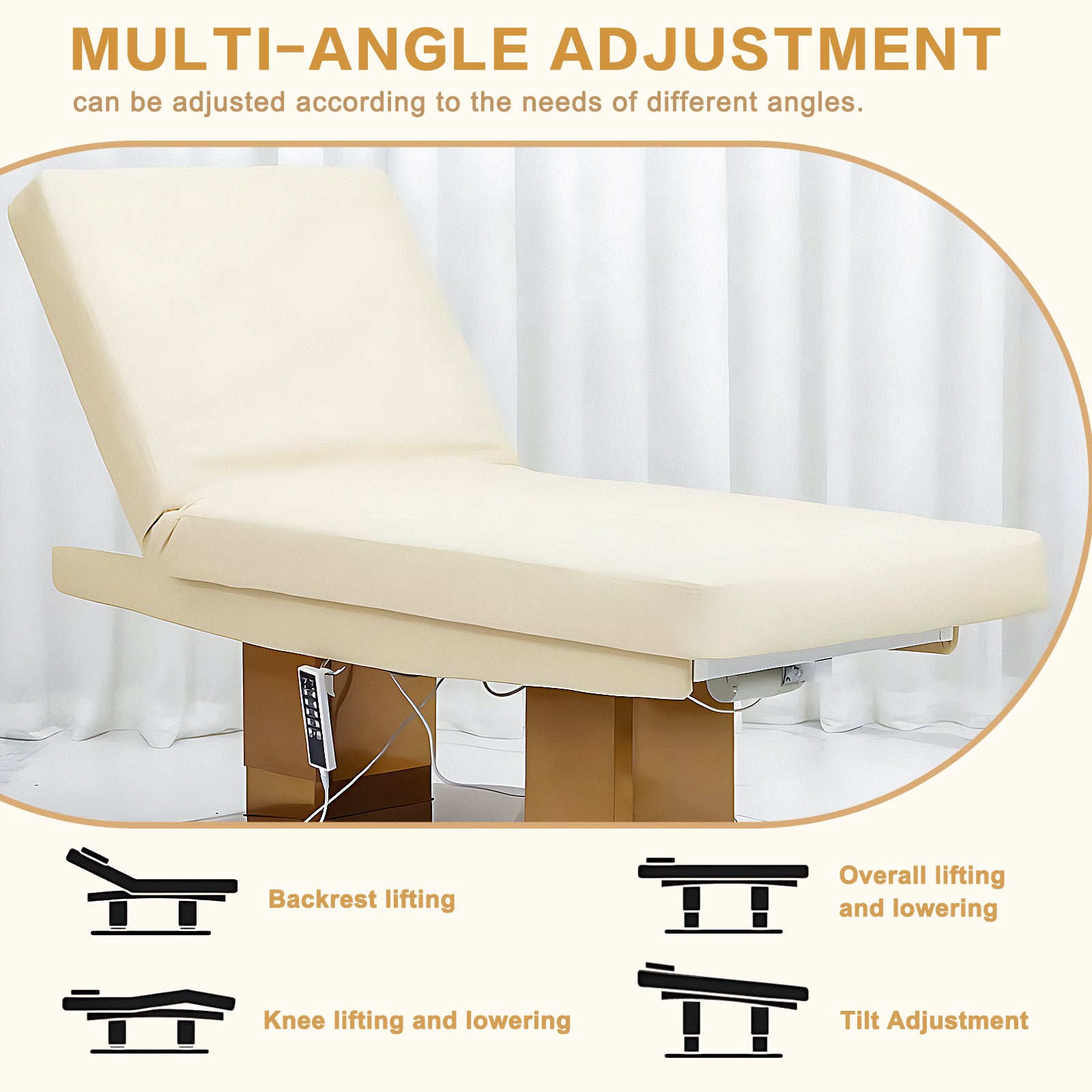 4.0 Motor Massage Table-Electric Massage Table with White Modern Double Column Design Smart Heating