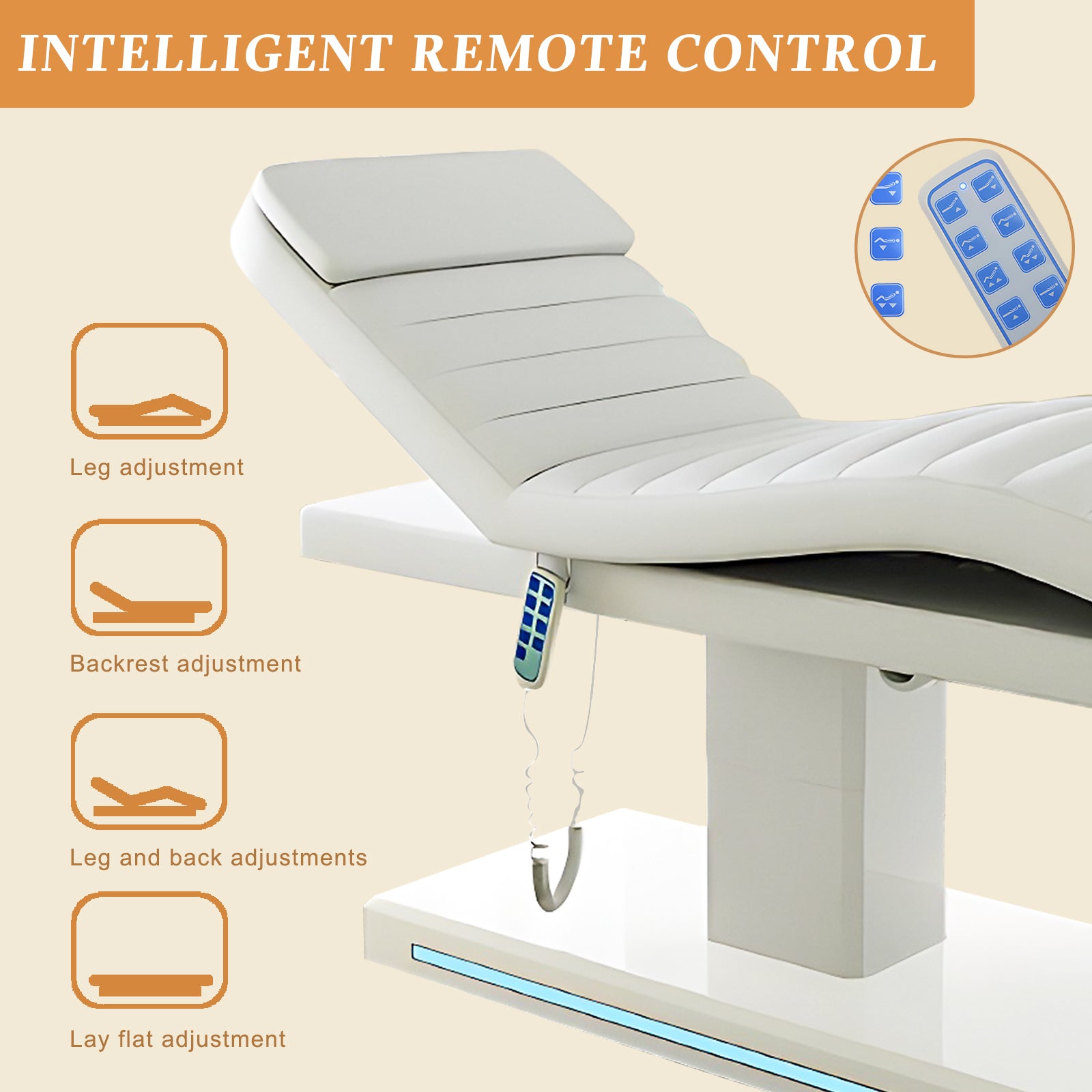 Electric Spa Treatment Massage Table with Metal Bed Frame