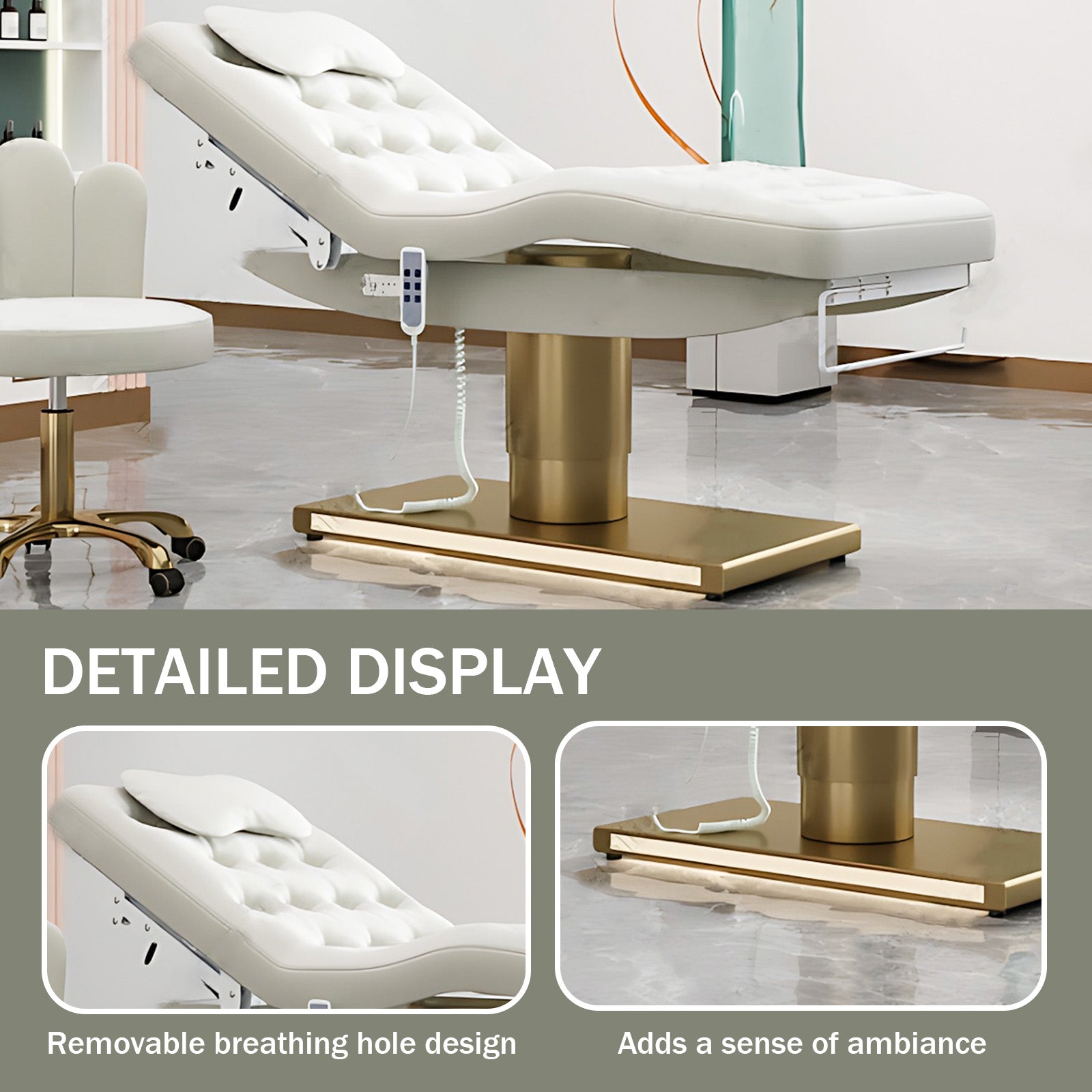 Smart Massage Table with Luxurious and Elegant Design Facial & SPA Bed Includes Adjustable Angle and Height