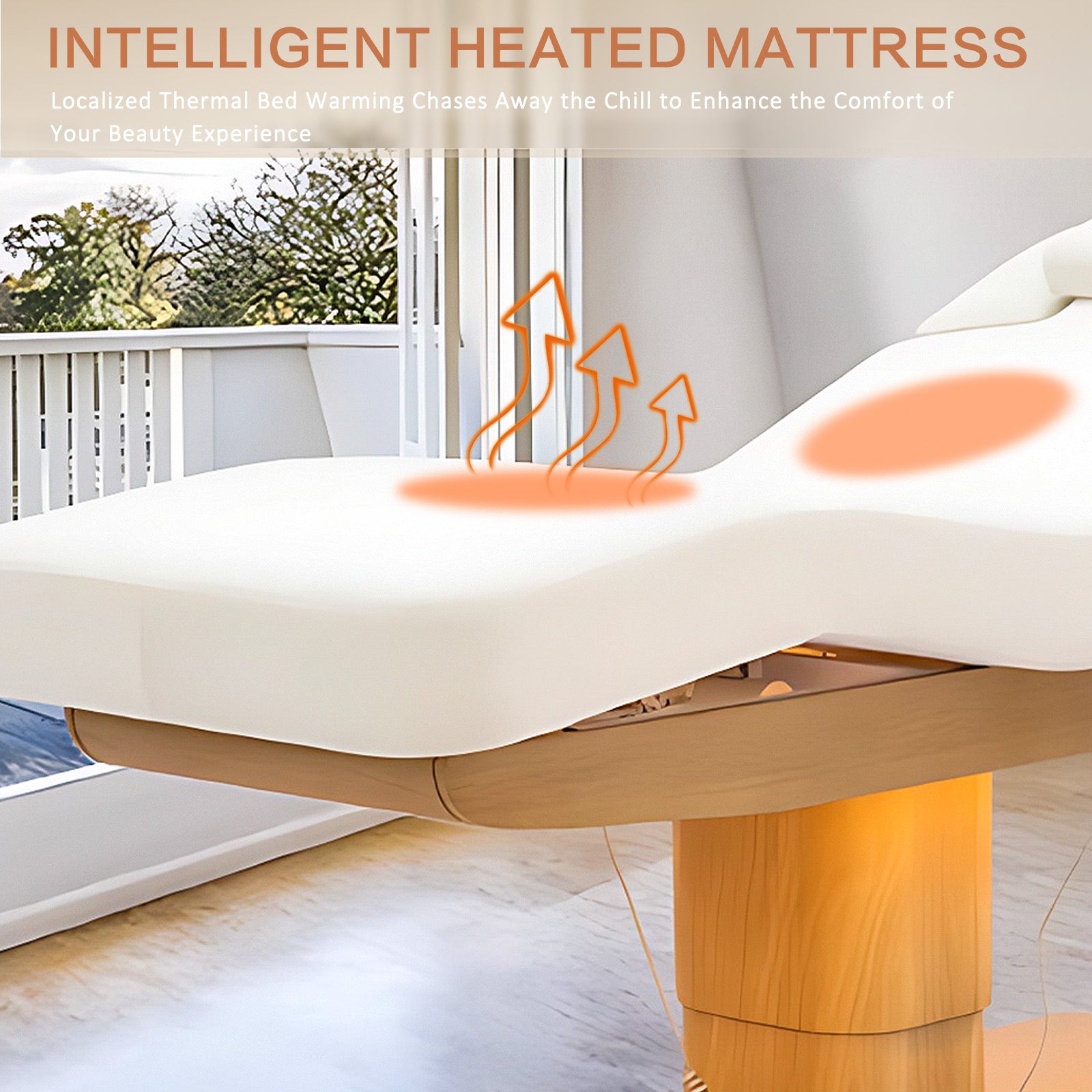 Intelligent Heated Massage Table with Adjustable Armrest