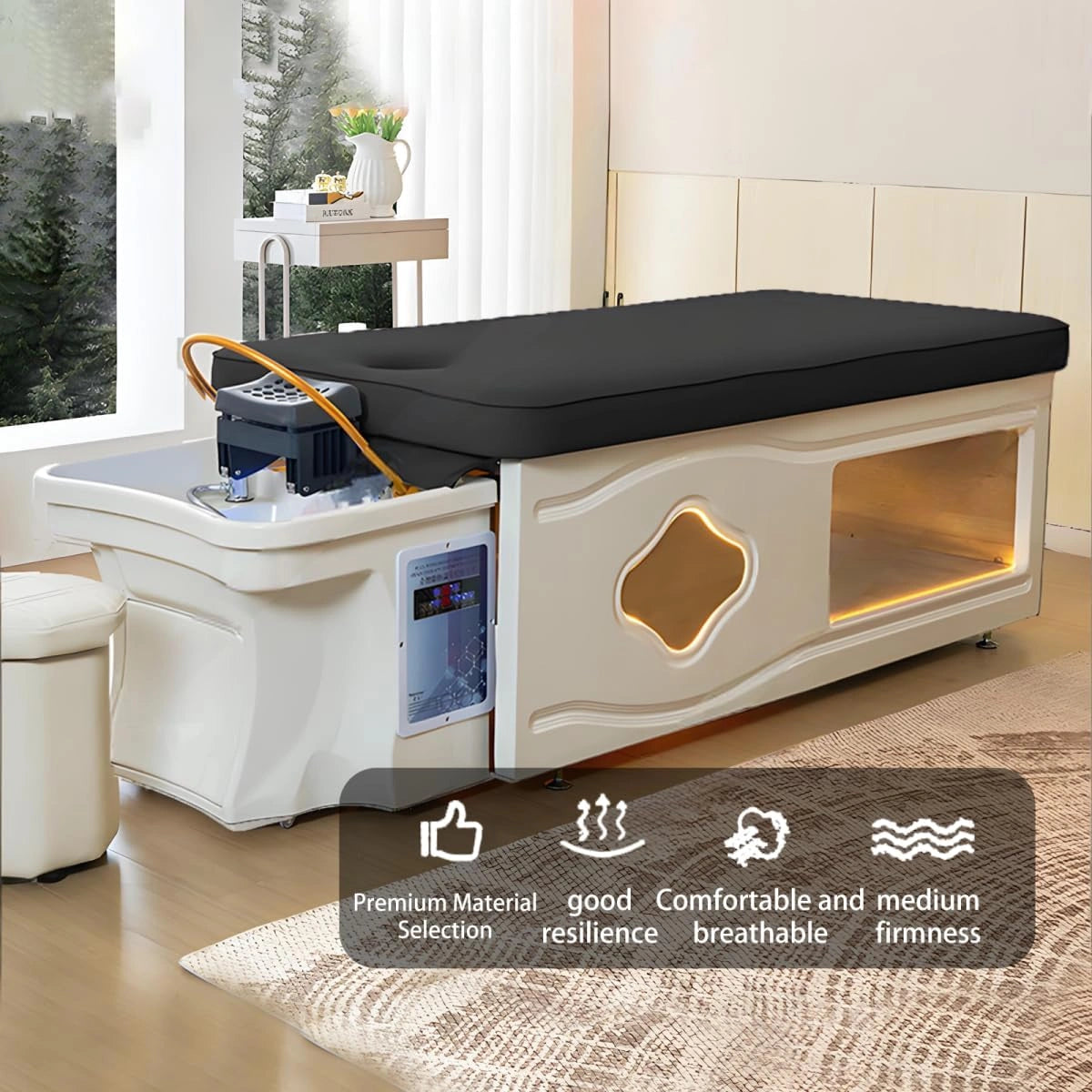 Head SPA Shampoo Bed White and Black Design Style LXT1077