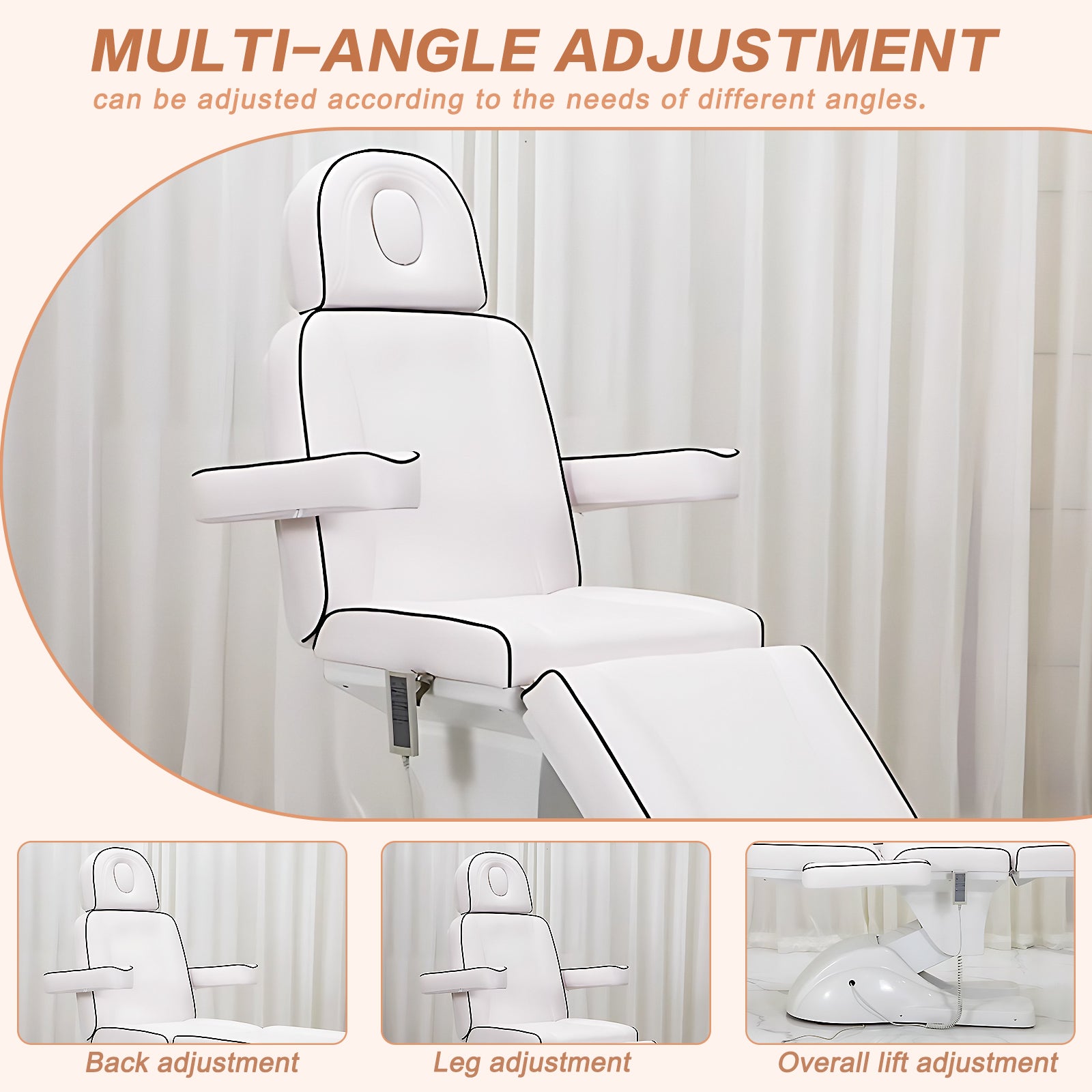 Intelligent Facial SPA Chair Includes Multi-Angle Adjustment Black and White Style