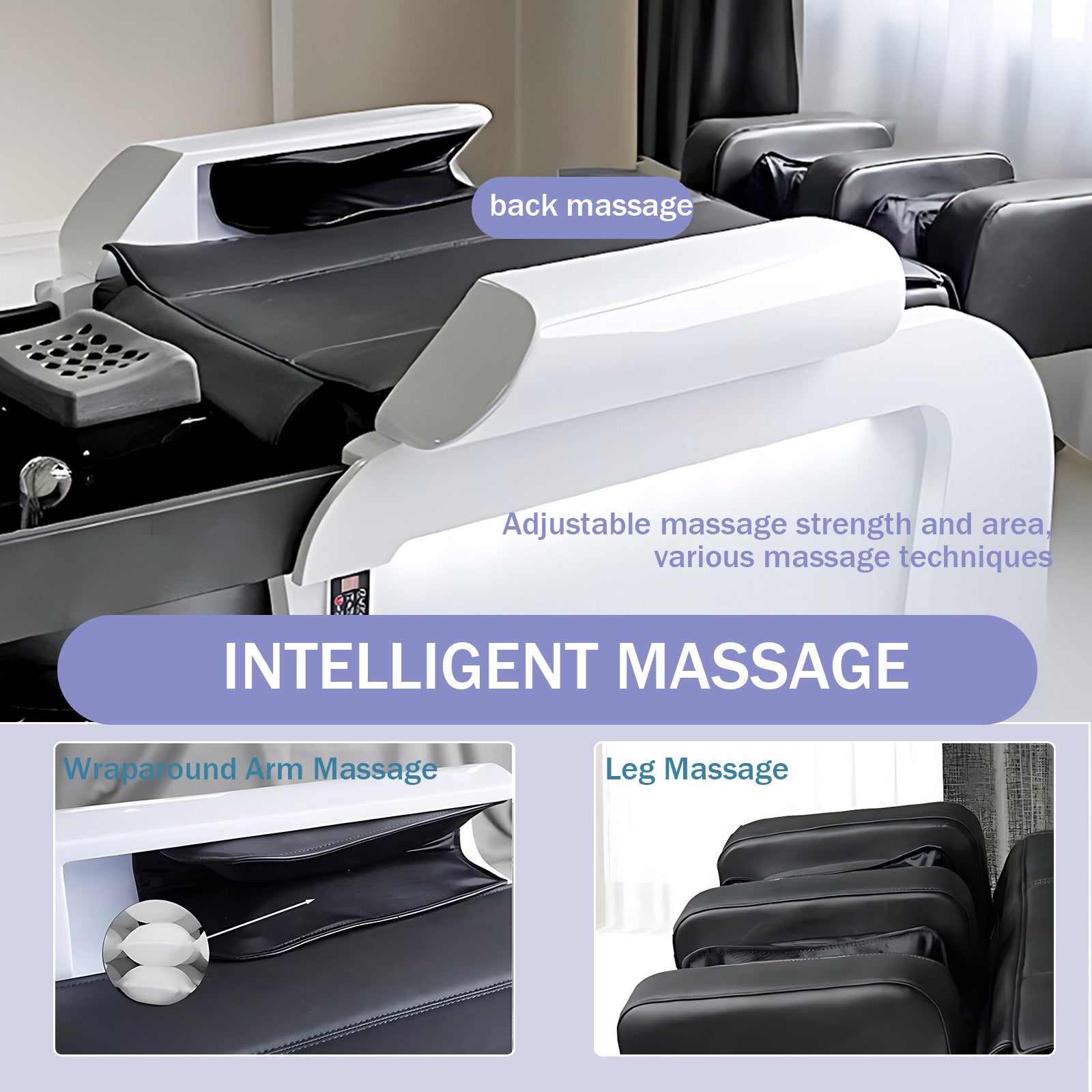 Head Spa Bed Includes Multifunctional SPA Massage Fashion Ambience Light