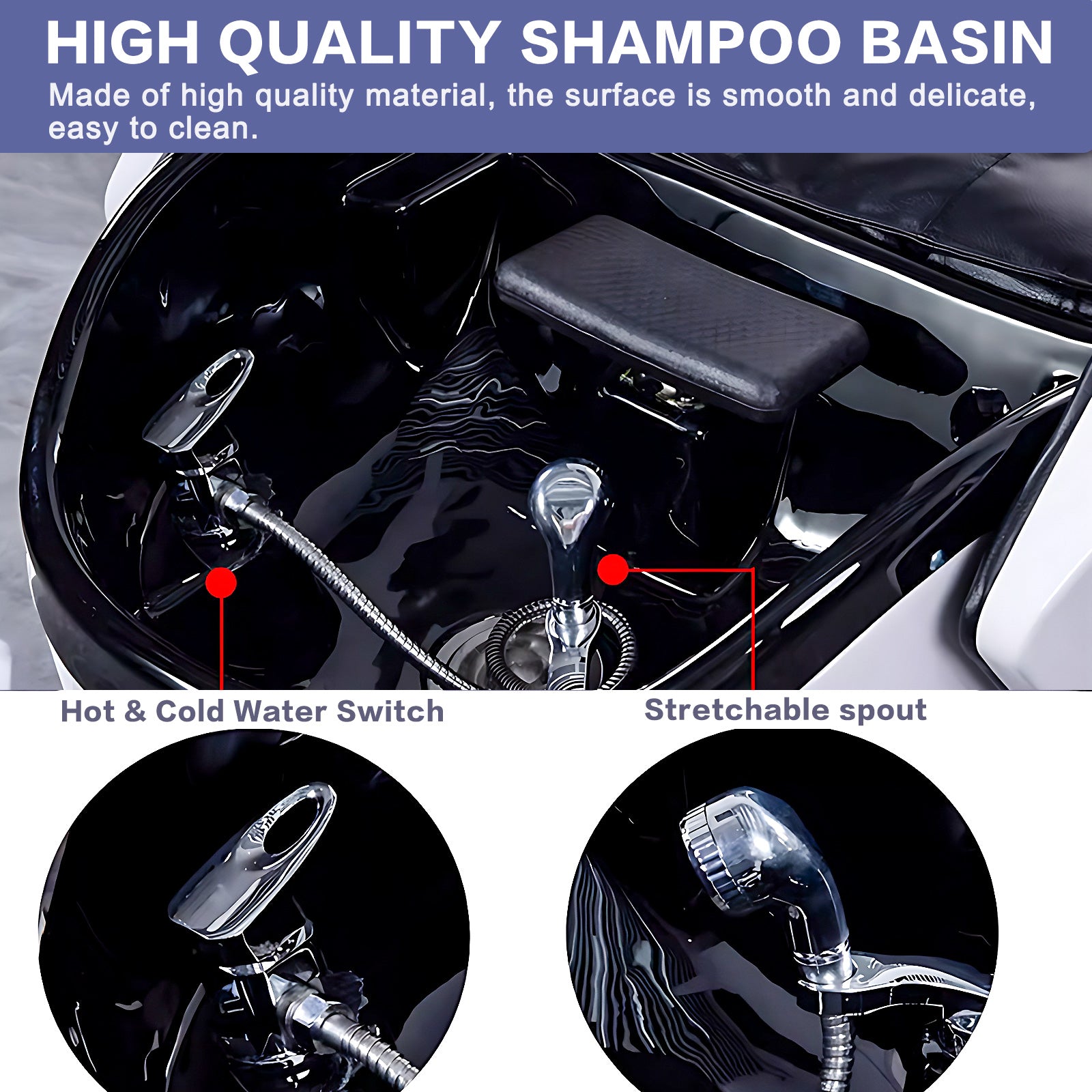 Plumbed Smart Shampoo Bed with Full Body Massage & Adjustable Leg Support XTY137