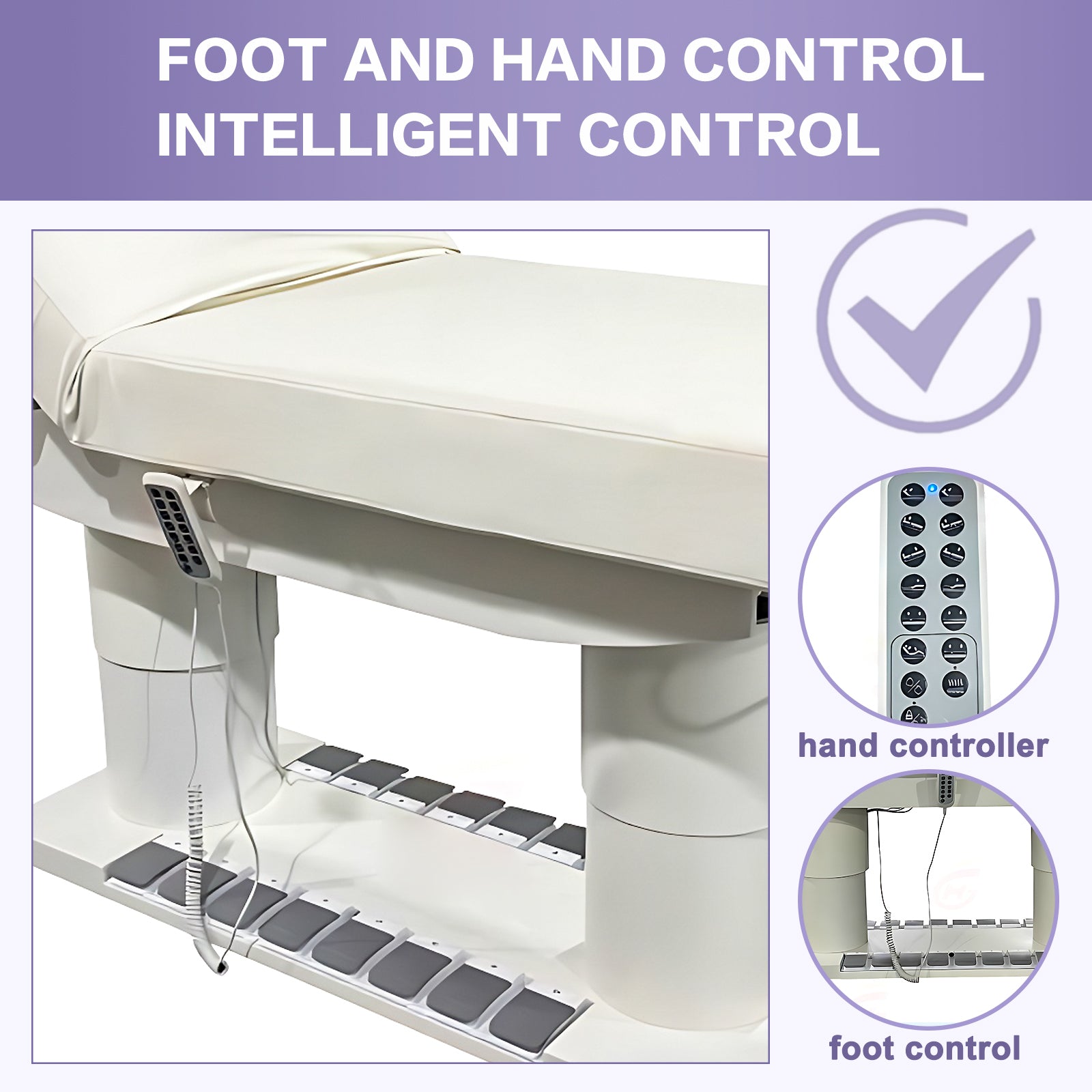 Massage Table Facial Beauty Bed Includes Adjustable Angle and Height Heating Function