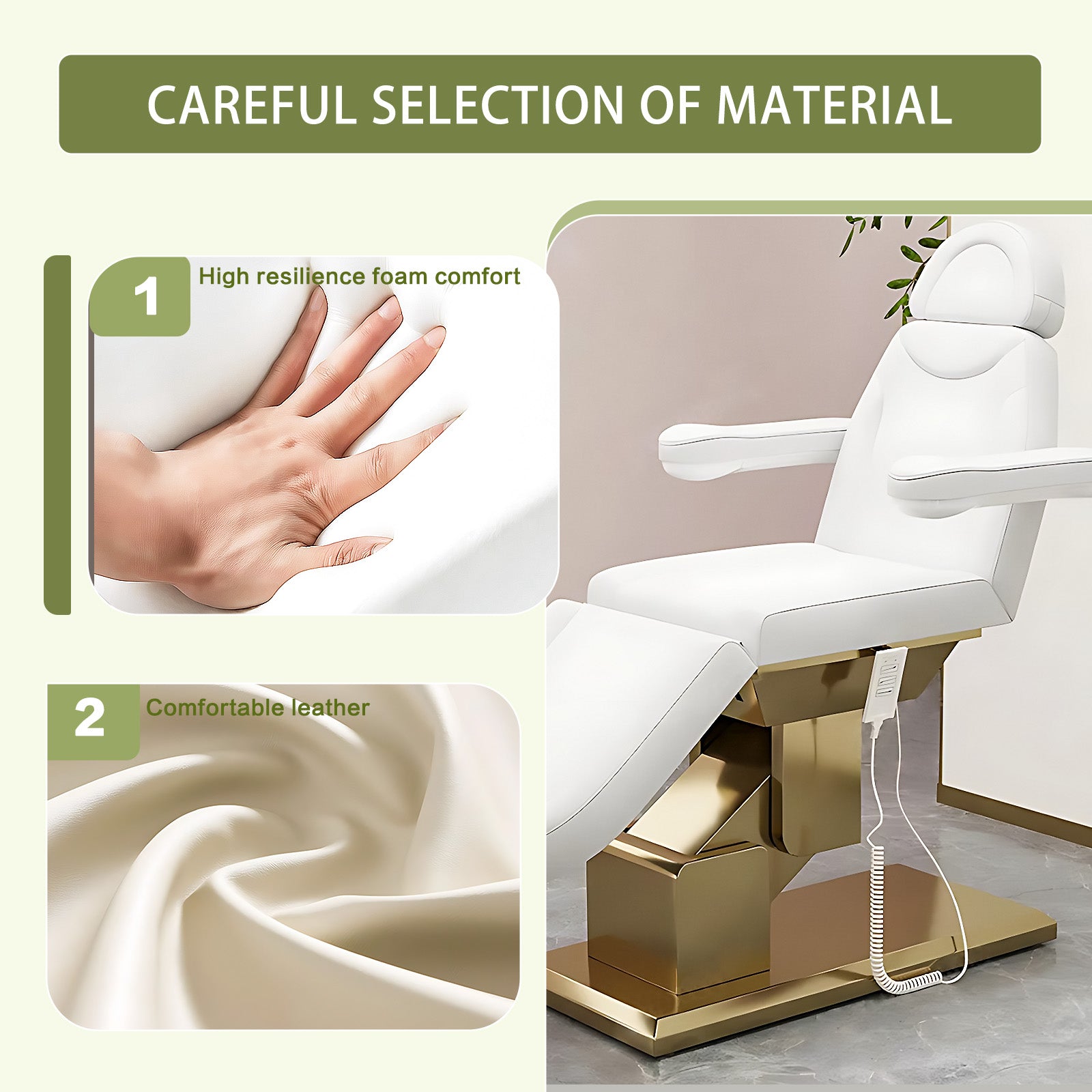 Electric Facial Beauty Chair Massage Table Includes Multi-Angle Adjustment