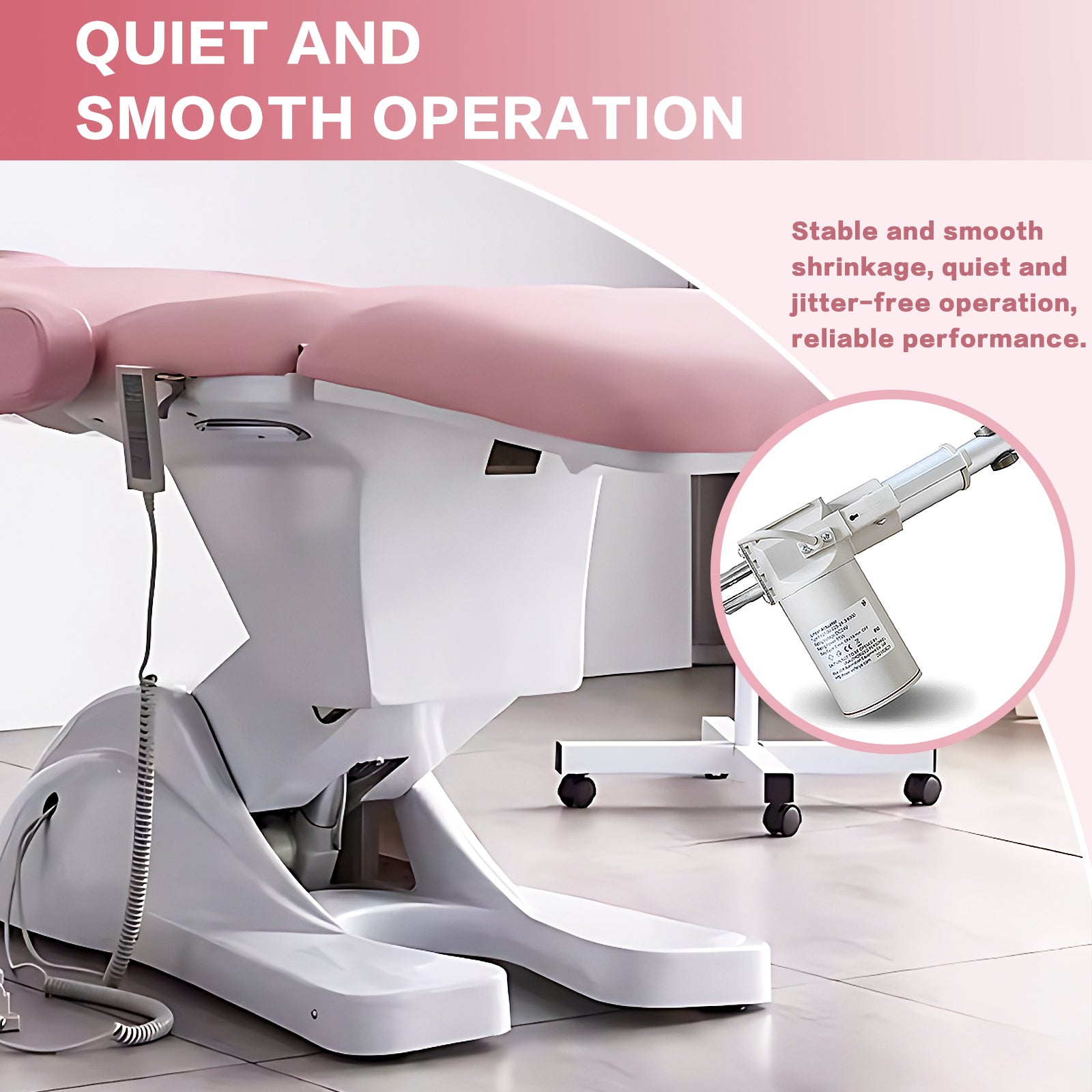 SPA Beauty Facial Chair Multi-Angle Adjustment Smart Operation Pink Style