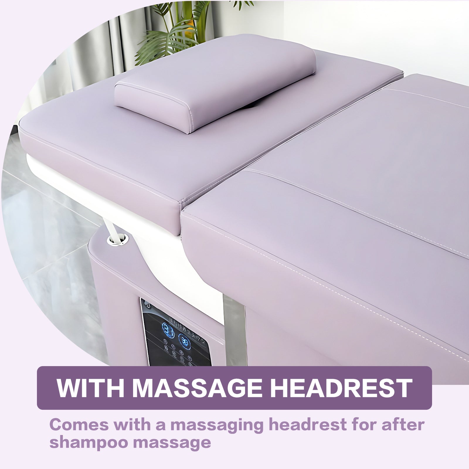 Salon Shampoo Bed Massage Table with Storage and Water Circulation