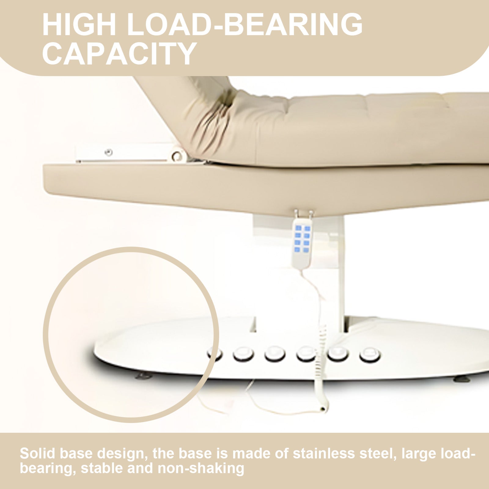 Electric Massage Table Facial SPA Bed Includes Multi-Angle and Height Adjustments Foot Control