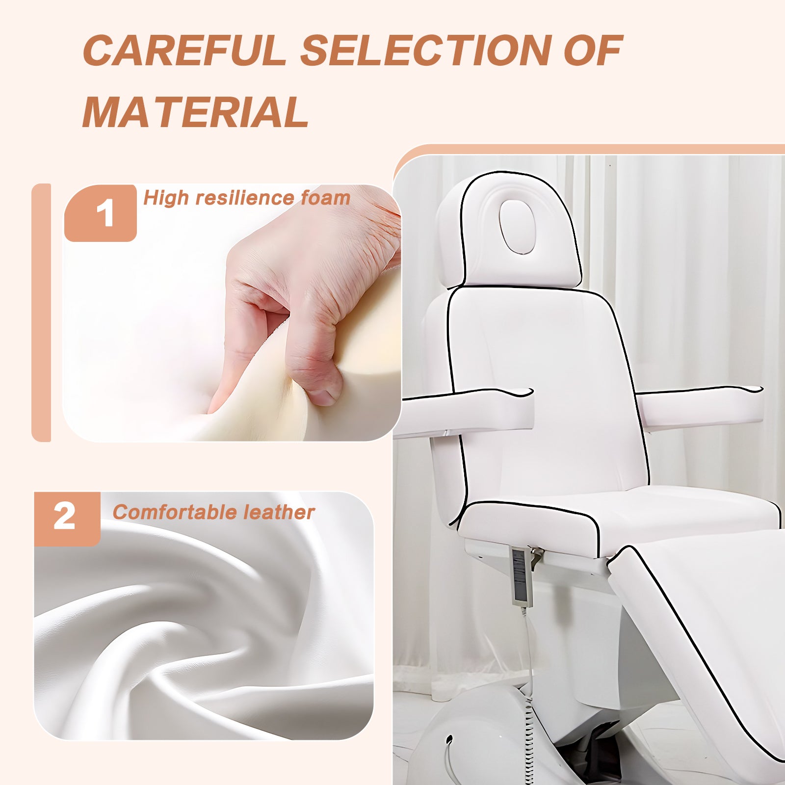 Intelligent Facial SPA Chair Includes Multi-Angle Adjustment Black and White Style