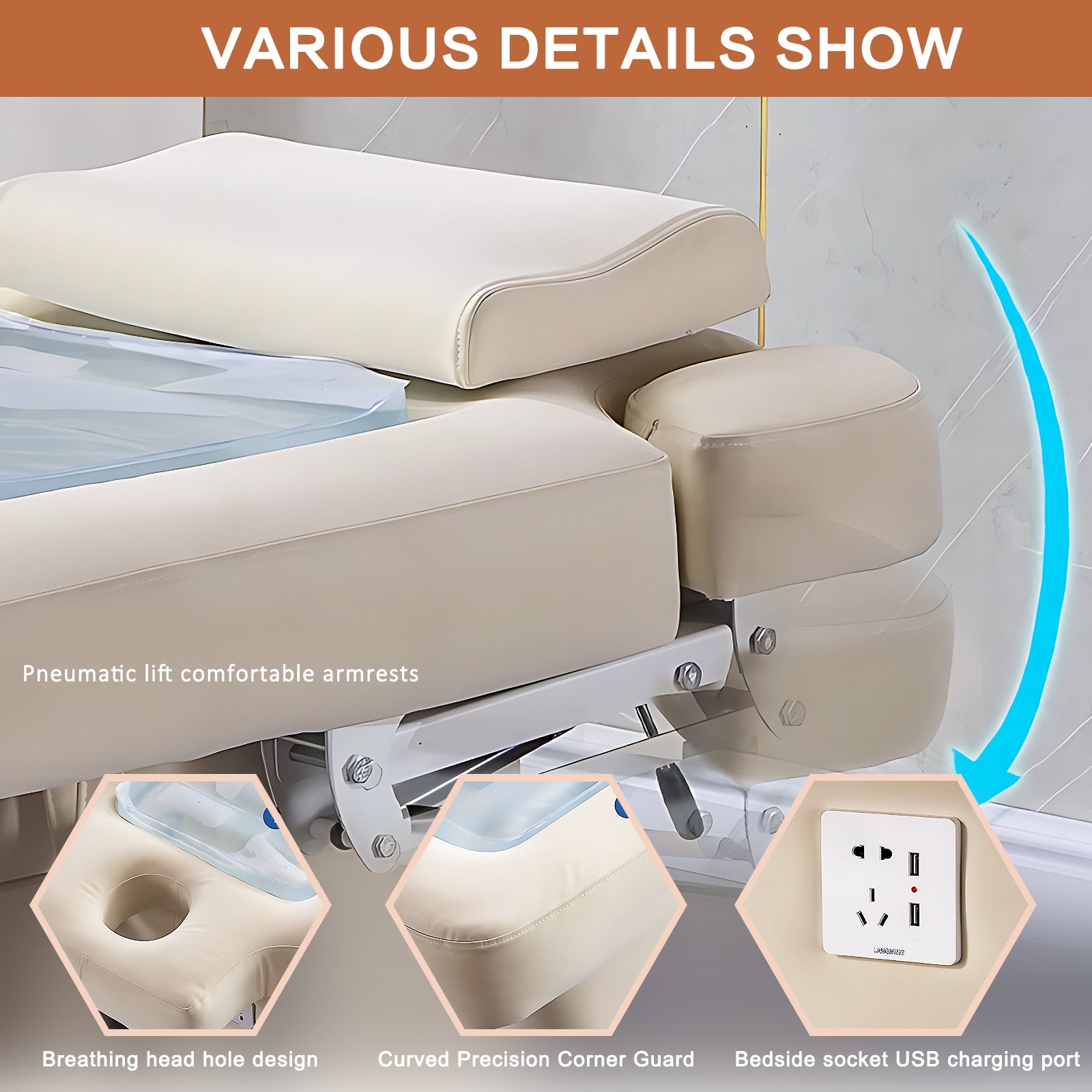 Electric Treatment Massage Table with Intelligent Electric Lift